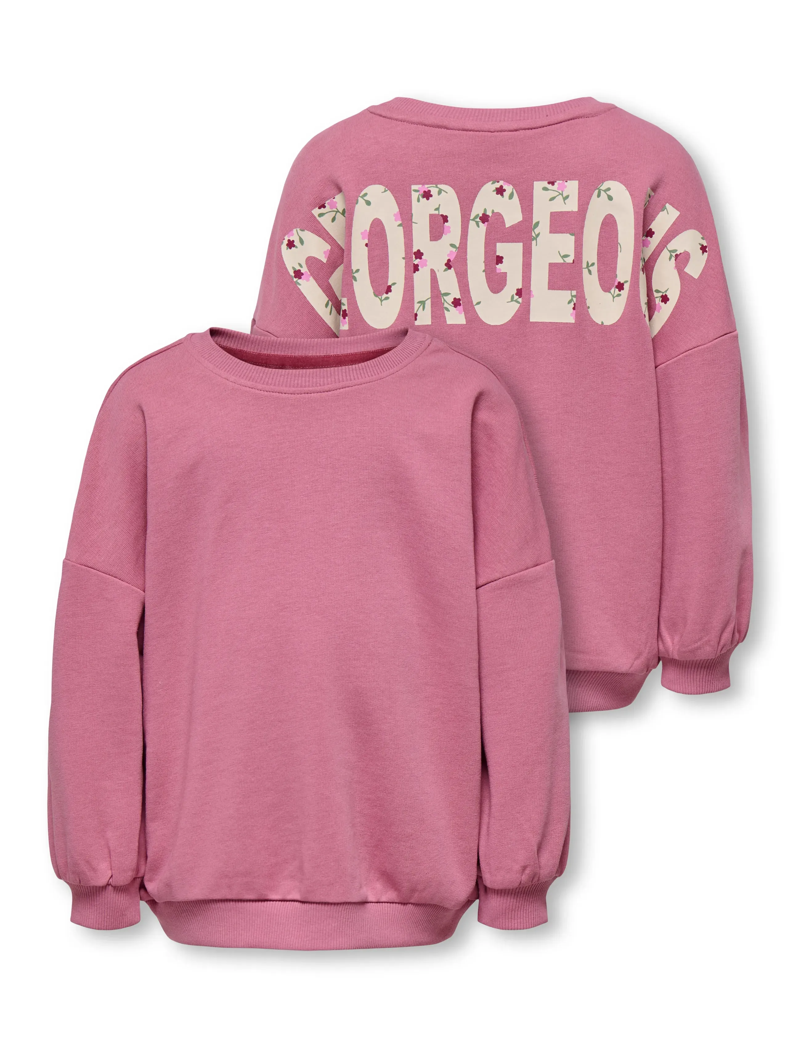 Kids Only - KMGGEORGIA LIFE LS PRINT UB SWT NOOS - sweatshirts - heather rose - 5