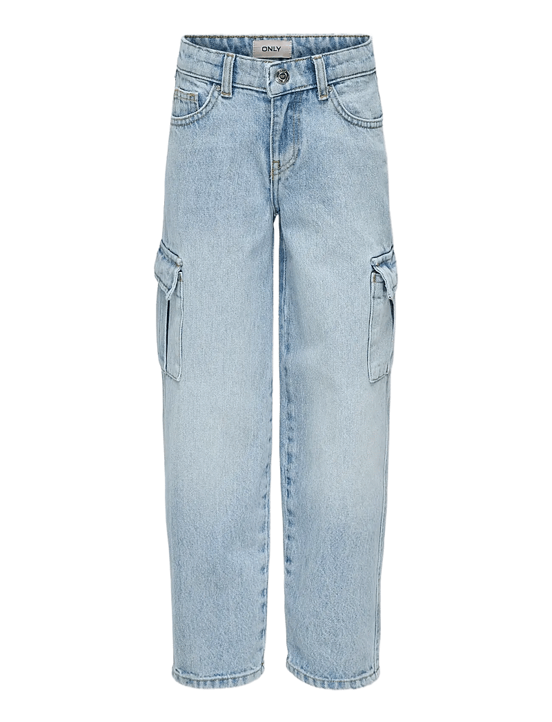 Kids Only - KOGHARMONY WIDE CARGO CARROT AZG NOOS - hosen mit weitem bein - light blue denim - 1