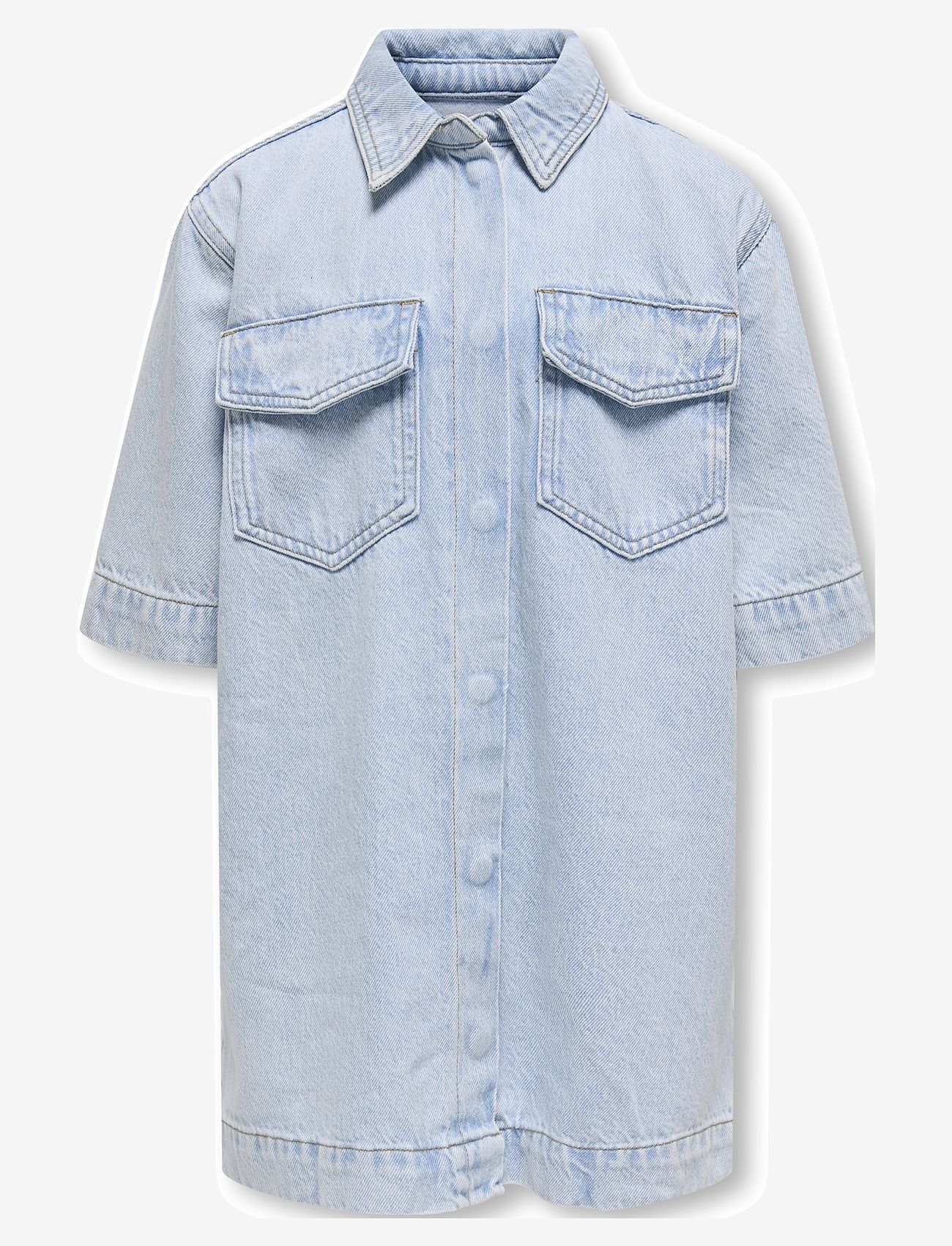 Kids Only - KOGSOPHIE S/S OVERSIZE DNM DRESS AZG - lühikeste varrukatega vabaaja kleidid - light blue denim - 1