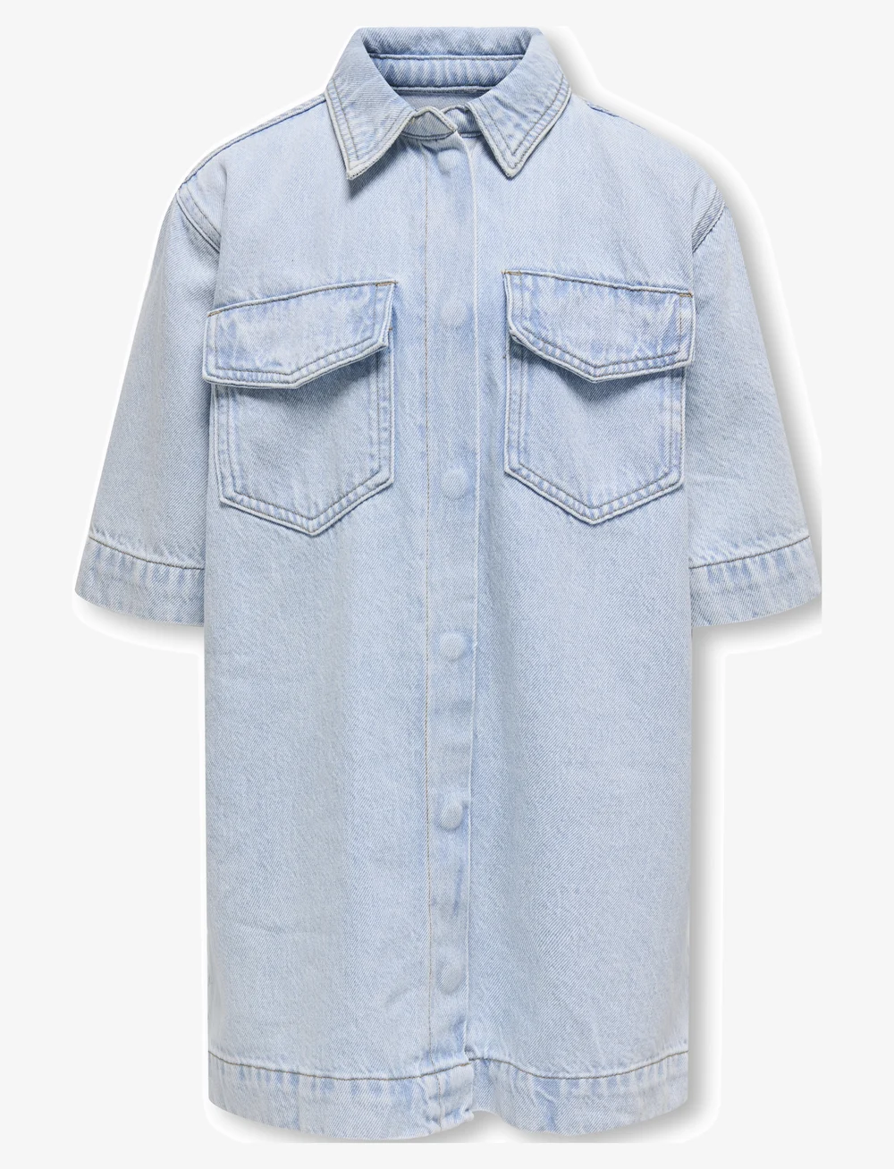 Kids Only - KOGSOPHIE S/S OVERSIZE DNM DRESS AZG - kortärmade vardagsklänningar - light blue denim - 1