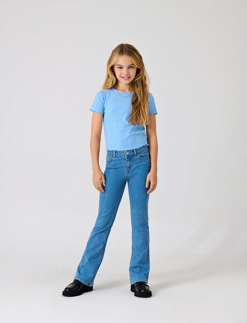 Kids Only - KOGHUSH FLARED DNM AKM186 NOOS - leveälahkeiset farkut - light blue denim - 0