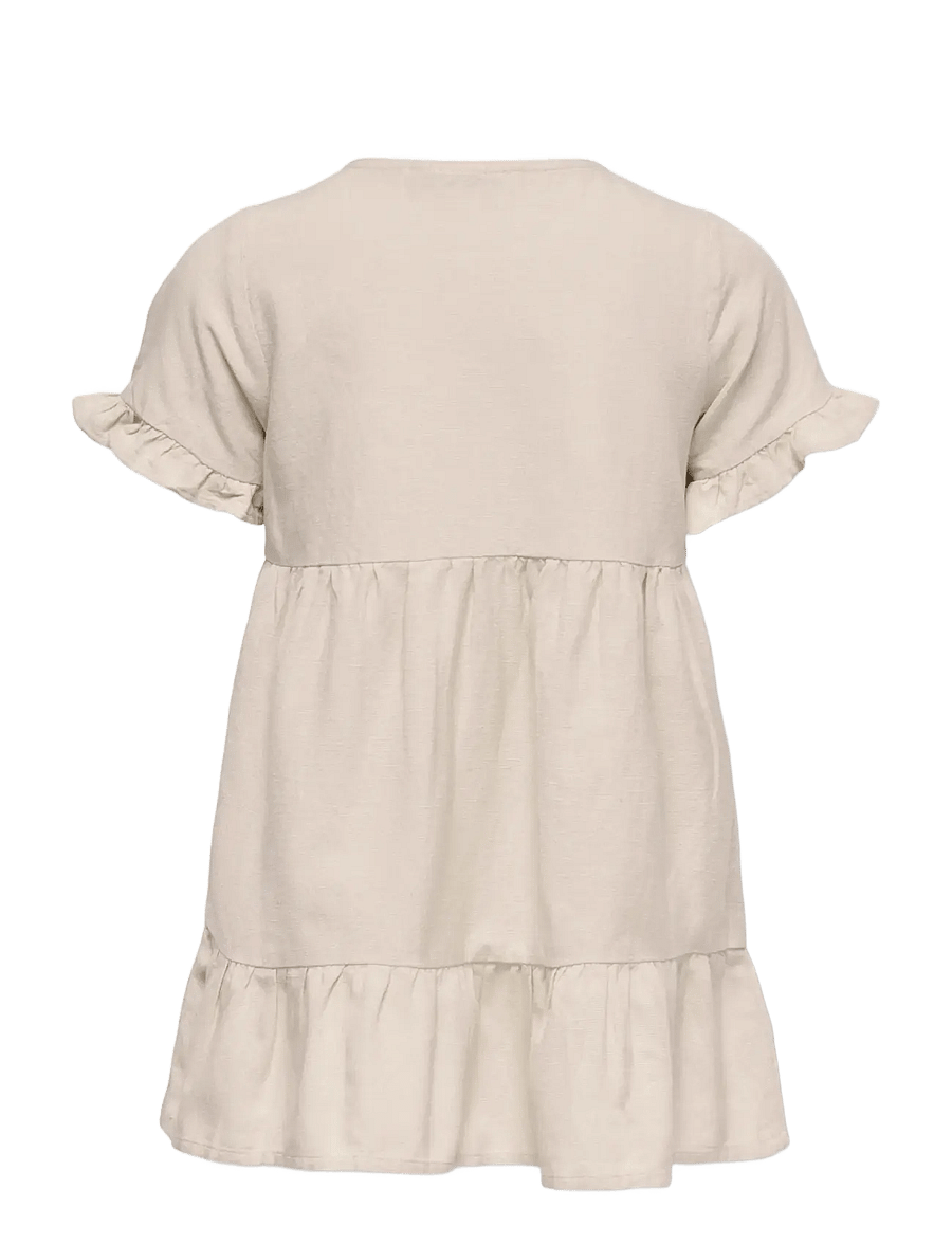 Kids Only - KMGANNABELL S/S LINEN DRESS PNT - robes pour bébés à manches courtes - pumice stone - 1