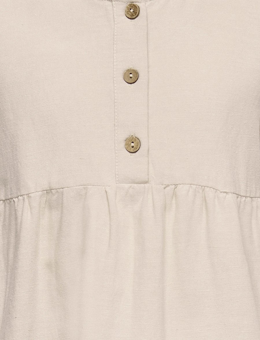 Kids Only - KMGANNABELL S/S LINEN DRESS PNT - robes pour bébés à manches courtes - pumice stone - 2