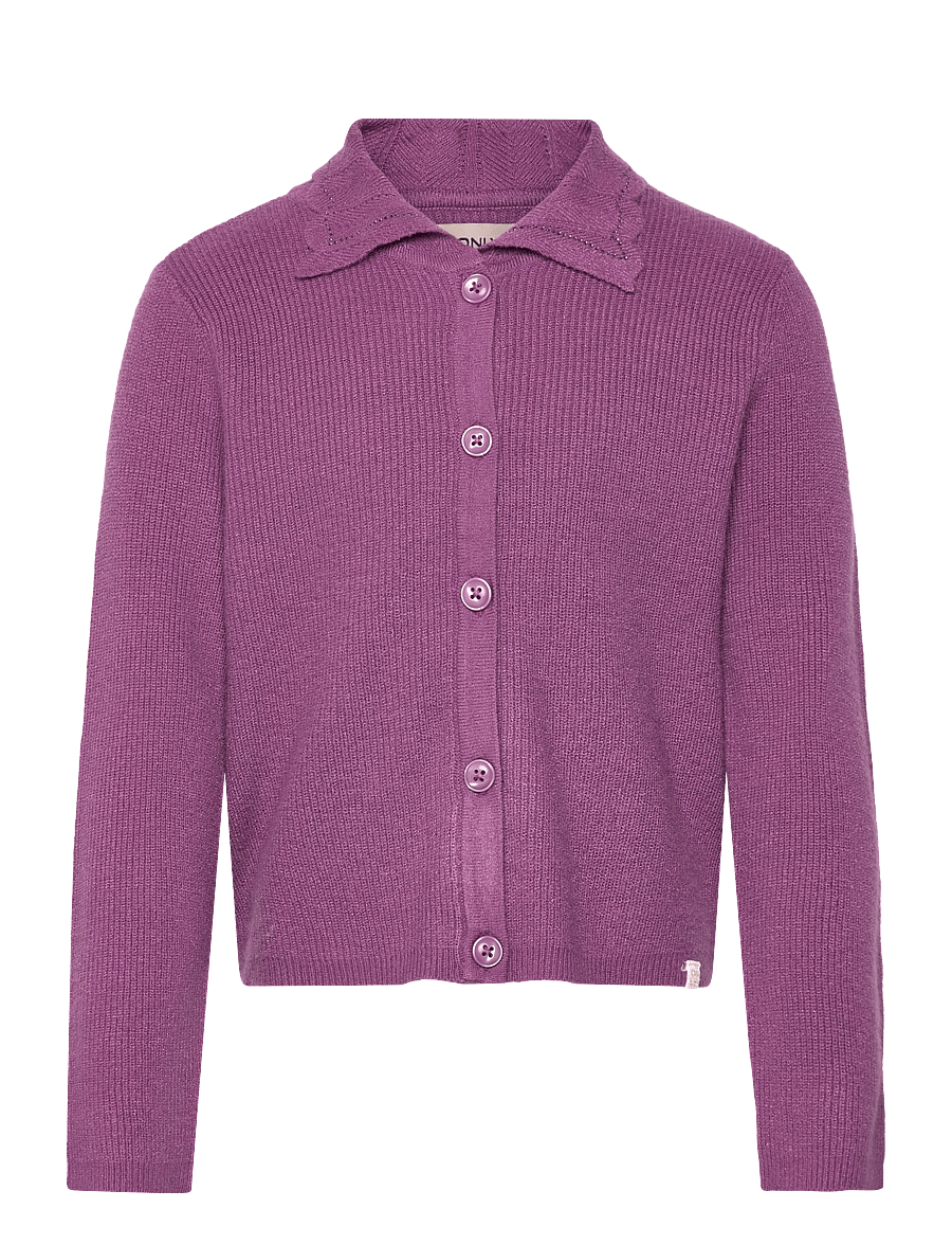 Kids Only - KMGKAYAKATIA LIFE LS COLLAR CARDIGAN KNT - cardigans - argyle purple - 0