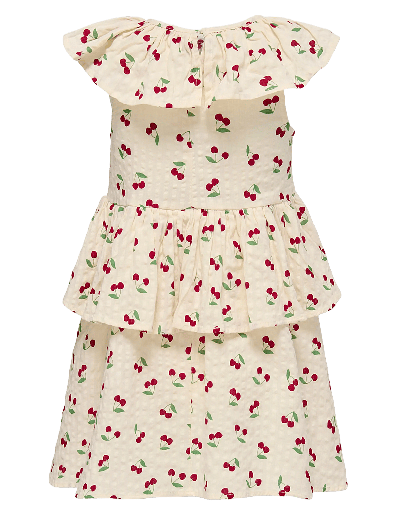 Kids Only - KMGCERISE S/L LAYERED DRESS AOP WVN - Ærmeløse hverdagskjoler - whitecap gray - 2