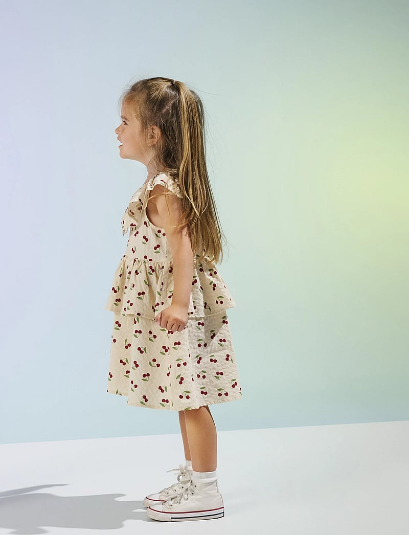 Kids Only - KMGCERISE S/L LAYERED DRESS AOP WVN - Ærmeløse hverdagskjoler - whitecap gray - 0