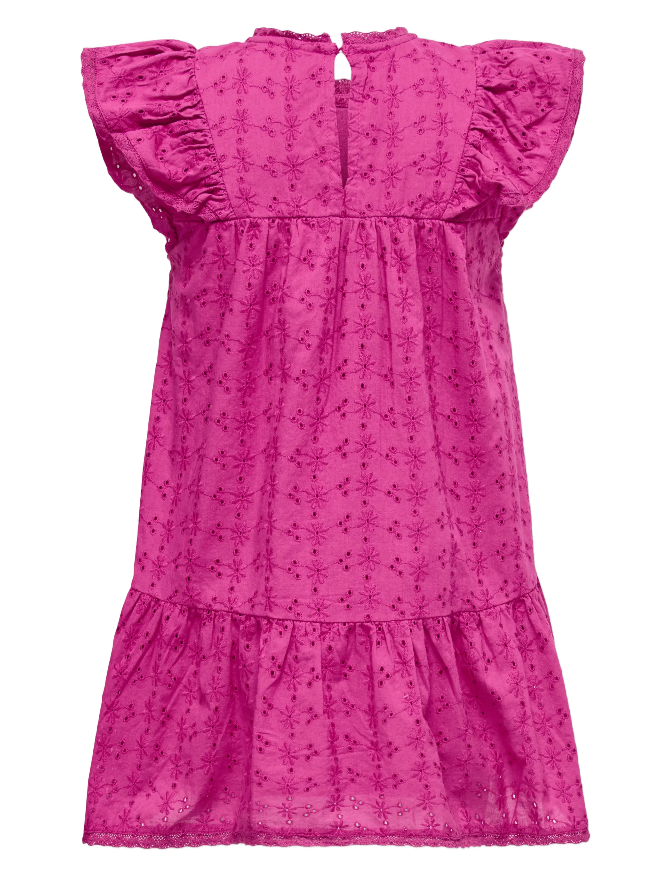 Kids Only - KMGMARGOT LIFE S/L EMBROIDERY DRESS WVN - fuchsia fedora - 1