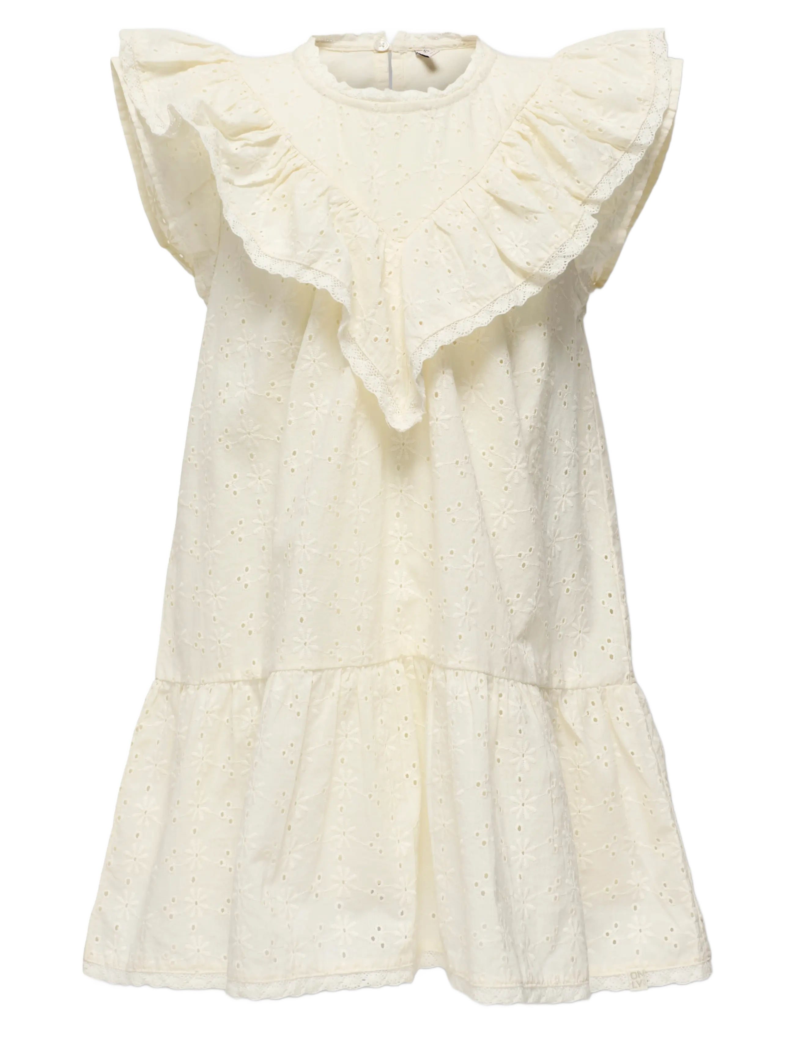Kids Only KMGMARGOT LIFE S/L EMBROIDERY DRESS WVN - Kjoler & Nederdele - TOFU / cream