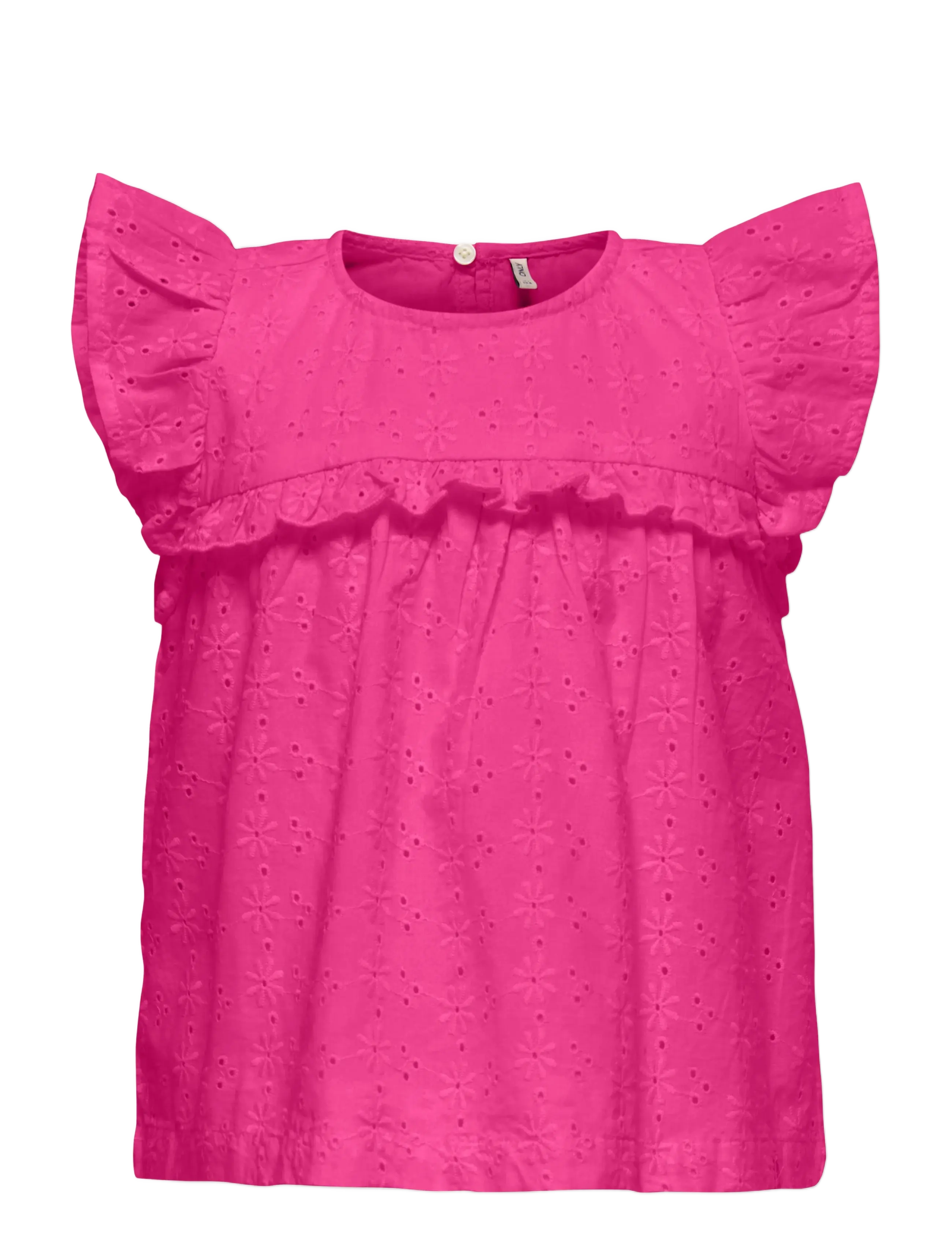 Kids Only Kmgmargot Life S/L Embroidery Top Wvn, 110, T-shirts, Rosa - Sleeveless, Kinder