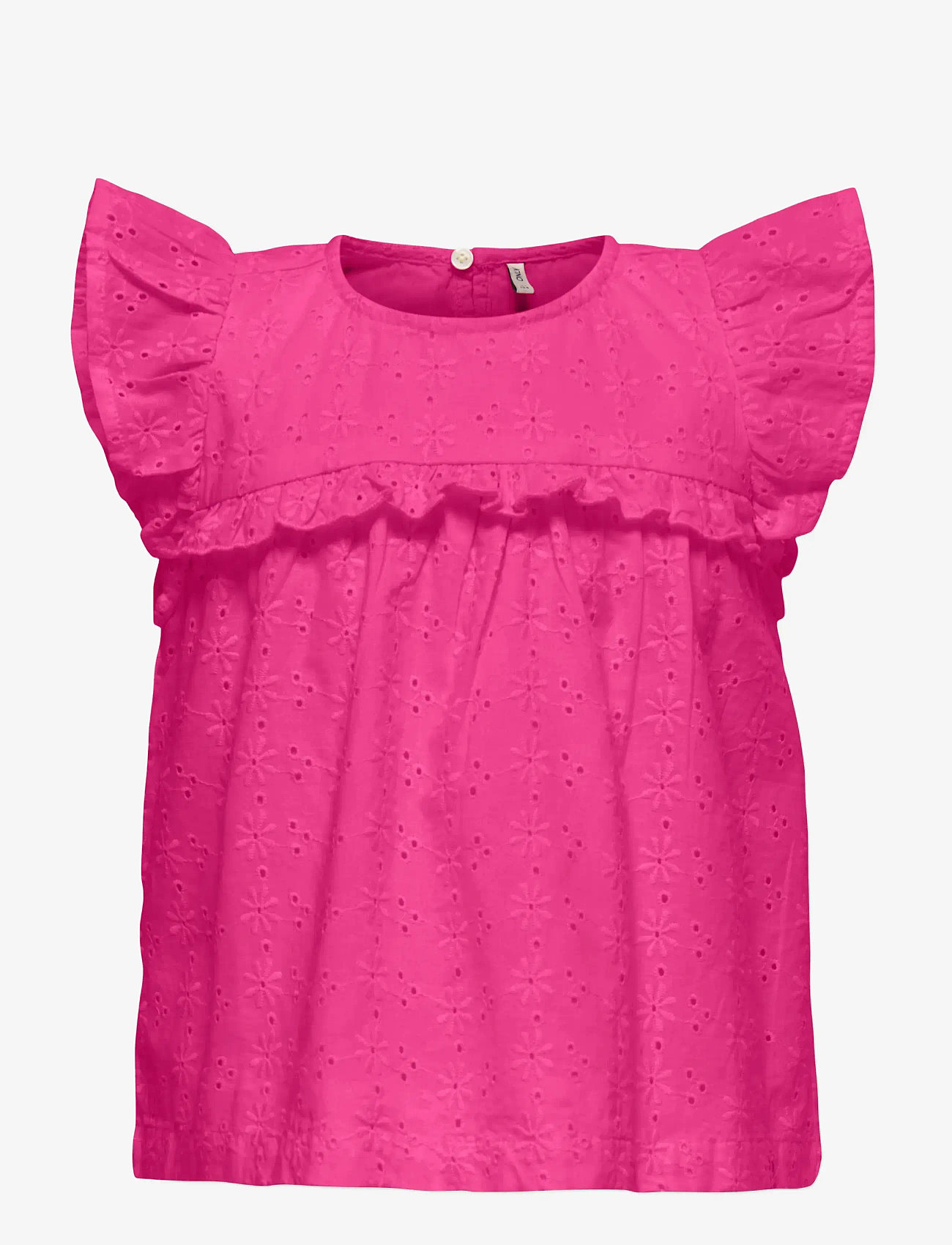 Kids Only - KMGMARGOT LIFE S/L EMBROIDERY TOP WVN - blusar & tunikor - fuchsia fedora - 0