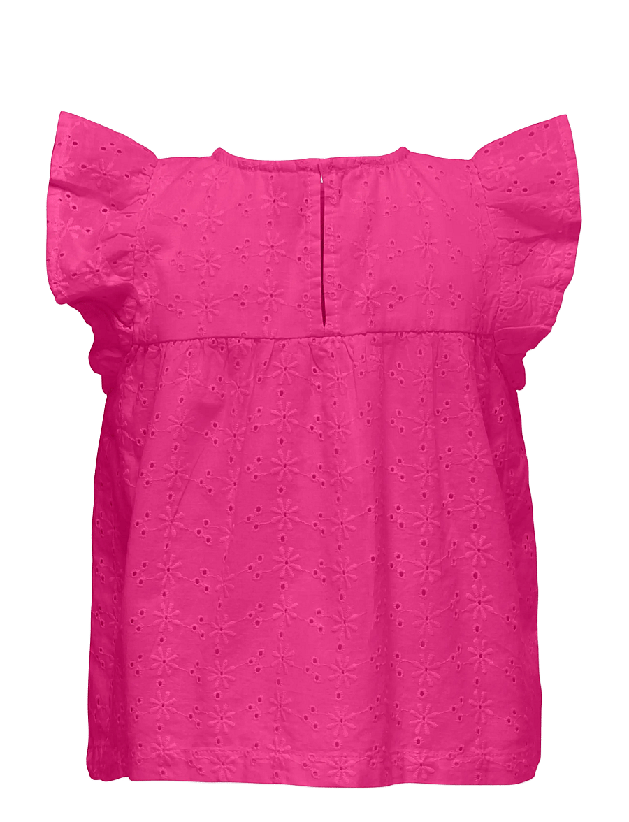 Kids Only - KMGMARGOT LIFE S/L EMBROIDERY TOP WVN - pluusid ja tuunikad - fuchsia fedora - 1