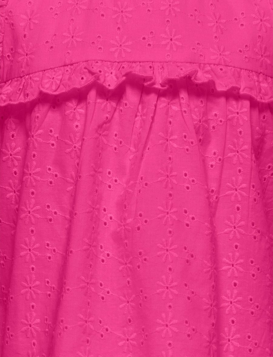 Kids Only - KMGMARGOT LIFE S/L EMBROIDERY TOP WVN - pluusid ja tuunikad - fuchsia fedora - 2