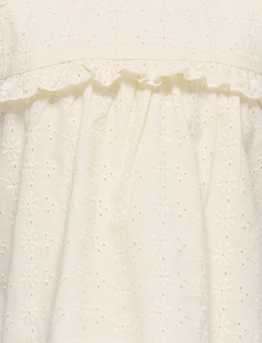 Kids Only - KMGMARGOT LIFE S/L EMBROIDERY TOP WVN - bluser & tunikaer - tofu - 3