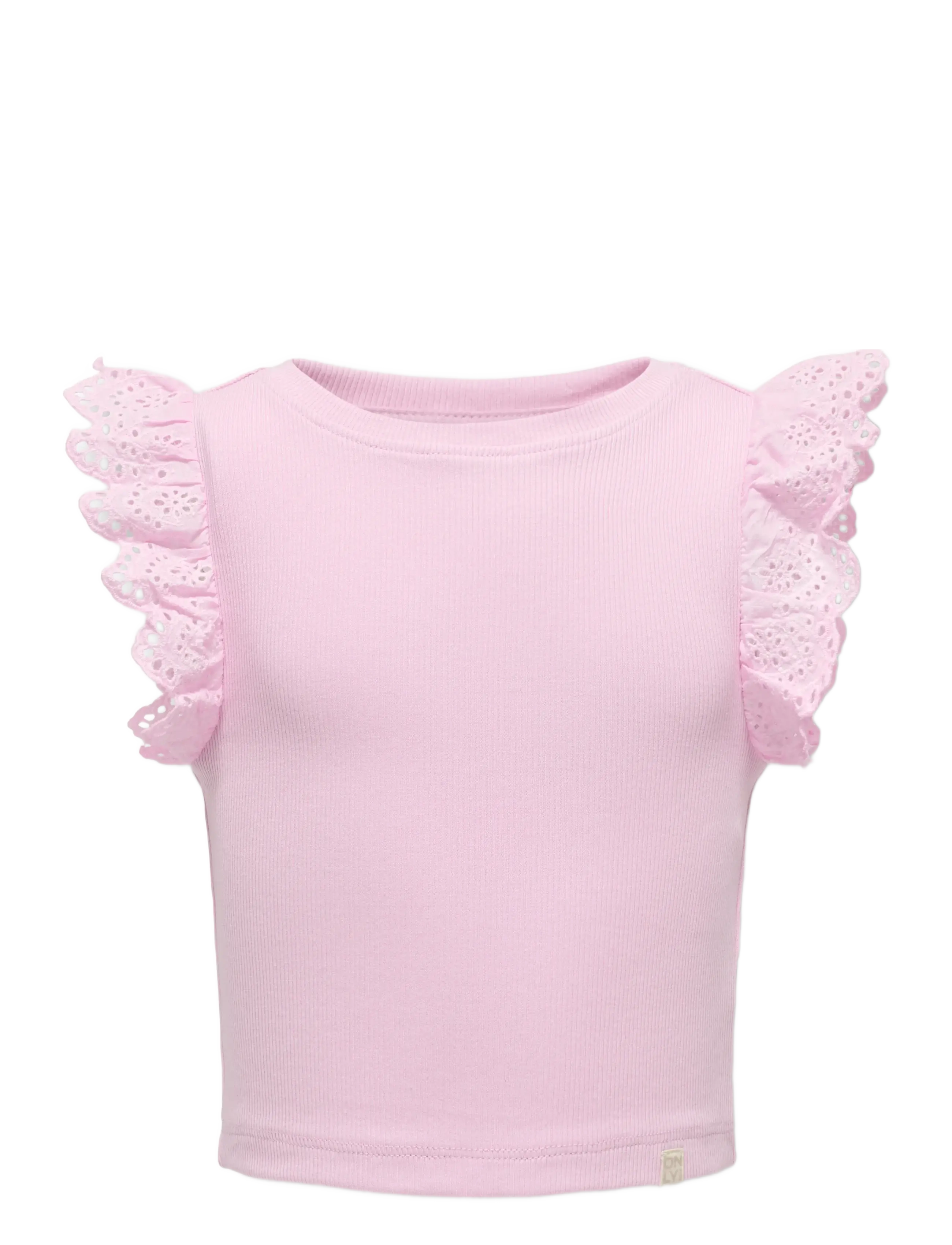 Kids Only Kmgdrea Liife S/L Detail-Top Jrs, 110, T-shirts, Rosa - Sleeveless, Kinder