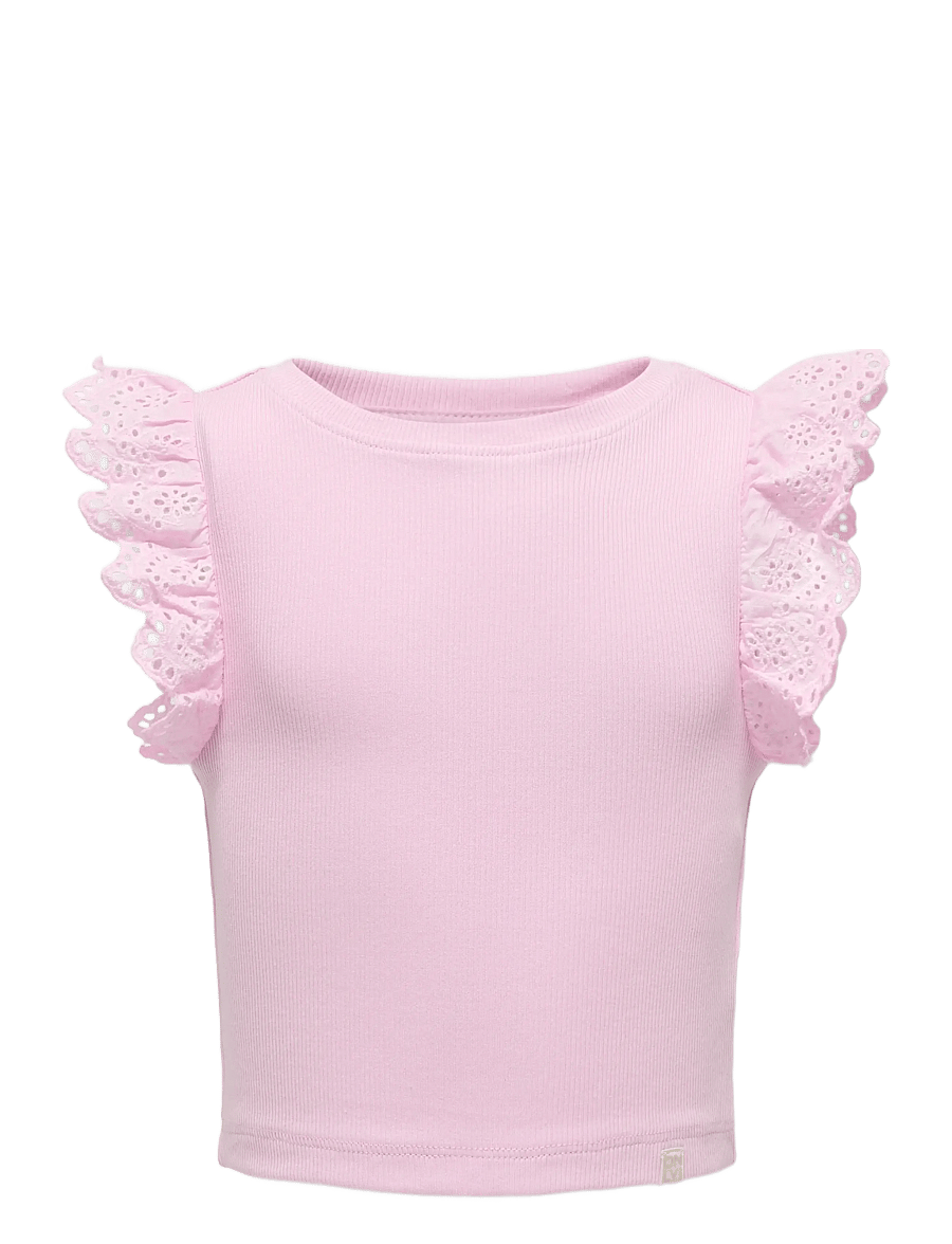 Kids Only - KMGDREA LIIFE S/L DETAIL-TOP JRS - linnen - roseate spoonbill - 0