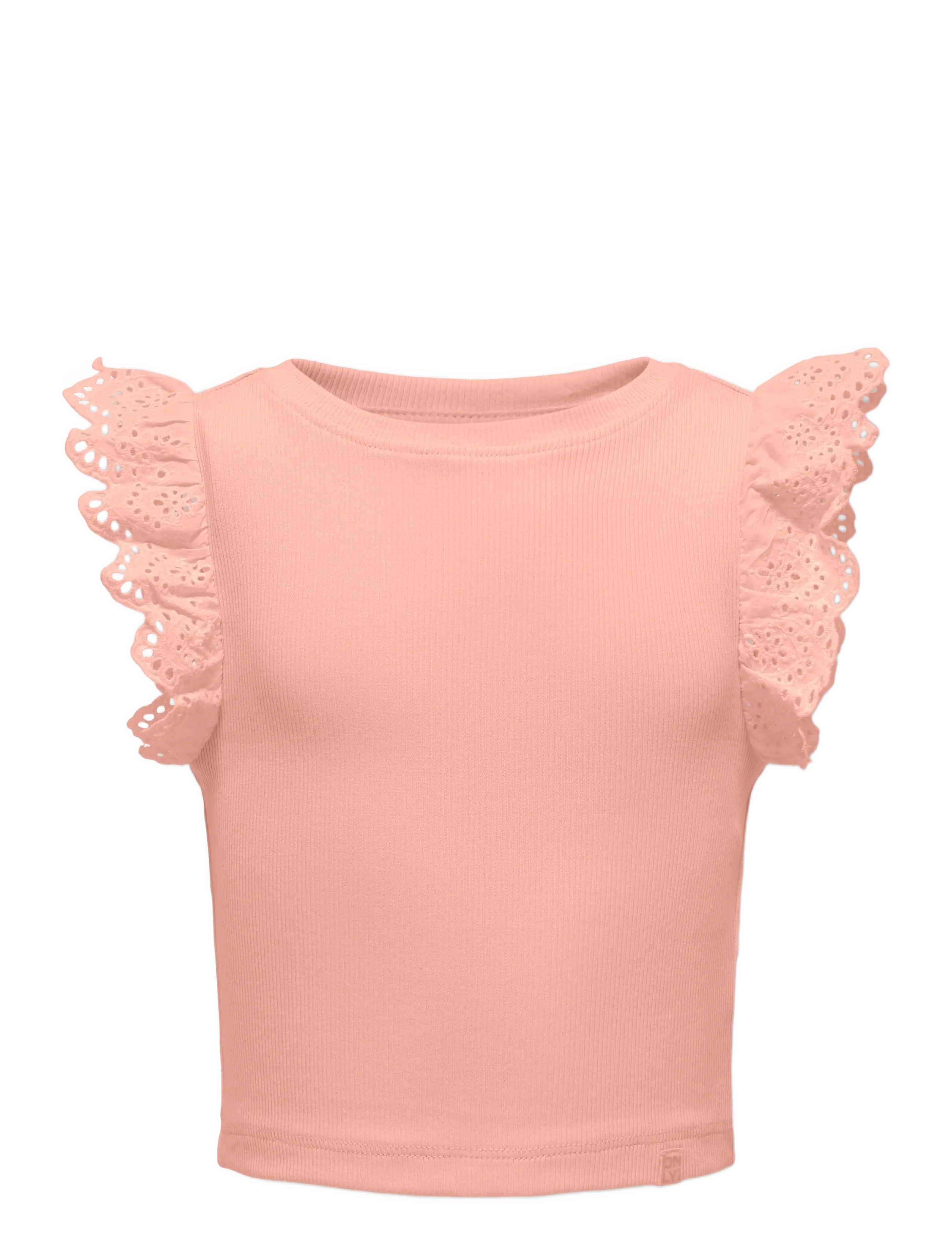 Kids Only Kmgdrea Liife S/L Detail-Top Jrs, 104, T-shirts, Koralle - Sleeveless, Kinder
