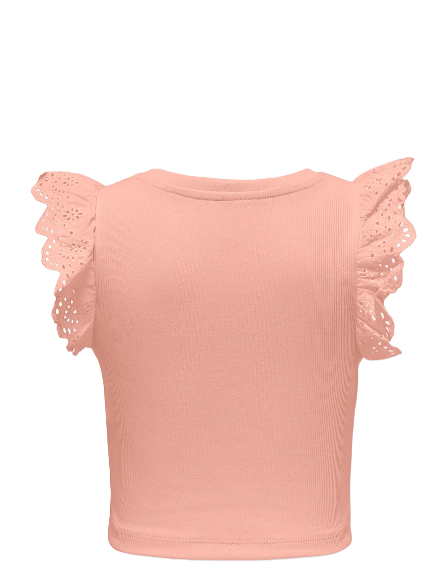 Kids Only - KMGDREA LIIFE S/L DETAIL-TOP JRS - linnen - salmon - 1