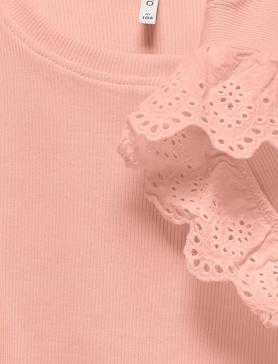 Kids Only - KMGDREA LIIFE S/L DETAIL-TOP JRS - linnen - salmon - 2