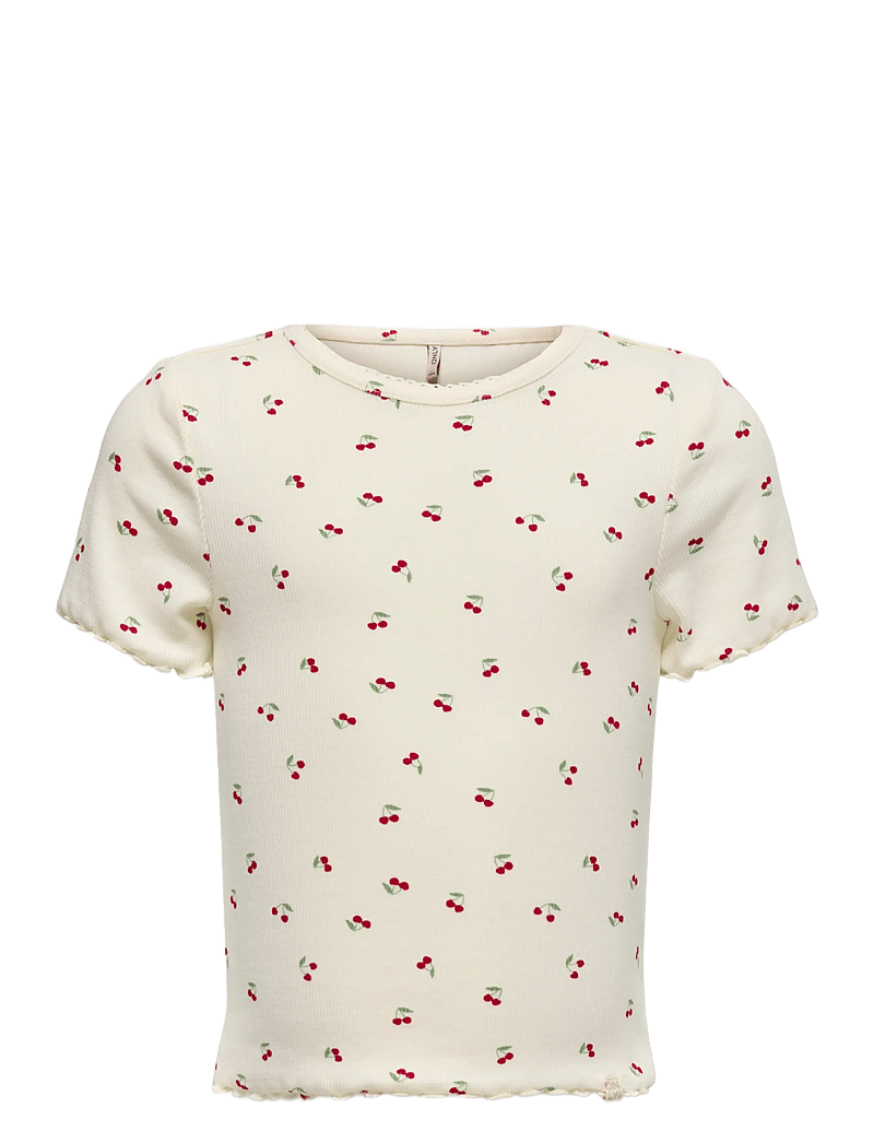 Kids Only - KMGTRINNY LIFE SS O-NECK AOP TOP JRS - kurzärmelige - tofu - 0