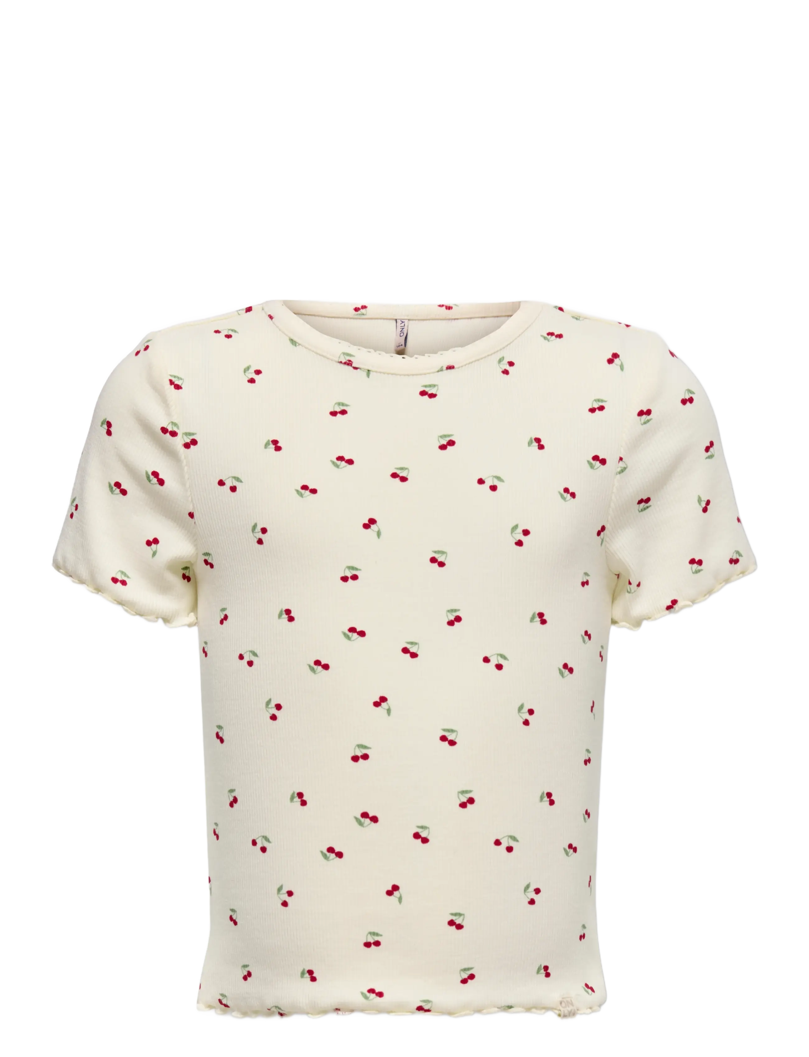 Kids Only KMGTRINNY LIFE SS O-NECK AOP TOP JRS - Oberteile - TOFU / cream