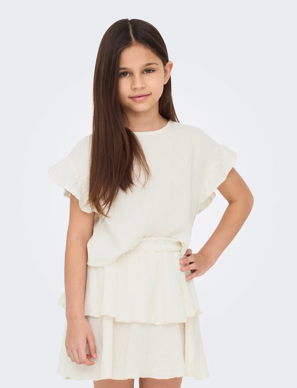 Kids Only - KOGTHYRA LIFE S/S CAPSLEEVE TOP WVN - blusen & tuniken - tofu - 0