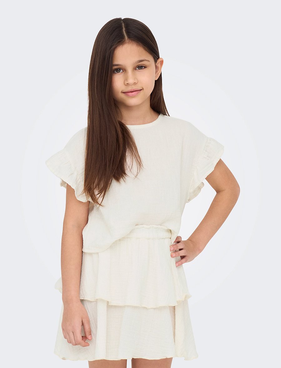 Kids Only - KOGTHYRA LIFE S/S CAPSLEEVE TOP WVN - mažiausios kainos - tofu - 0