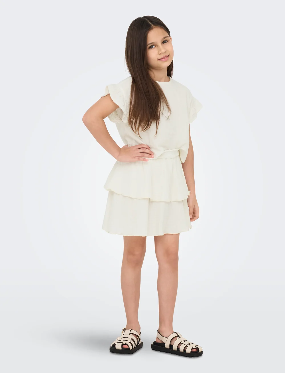 Kids Only - KOGTHYRA LIFE S/S CAPSLEEVE TOP WVN - blusen & tuniken - tofu - 5