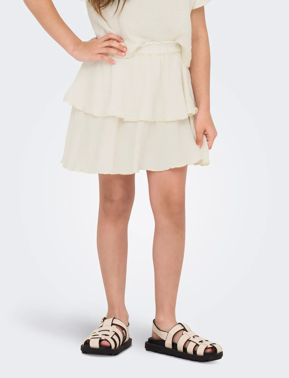 Kids Only - KOGTHYRA LIFE LAYERED SKIRT WVN - korte nederdele - tofu - 0