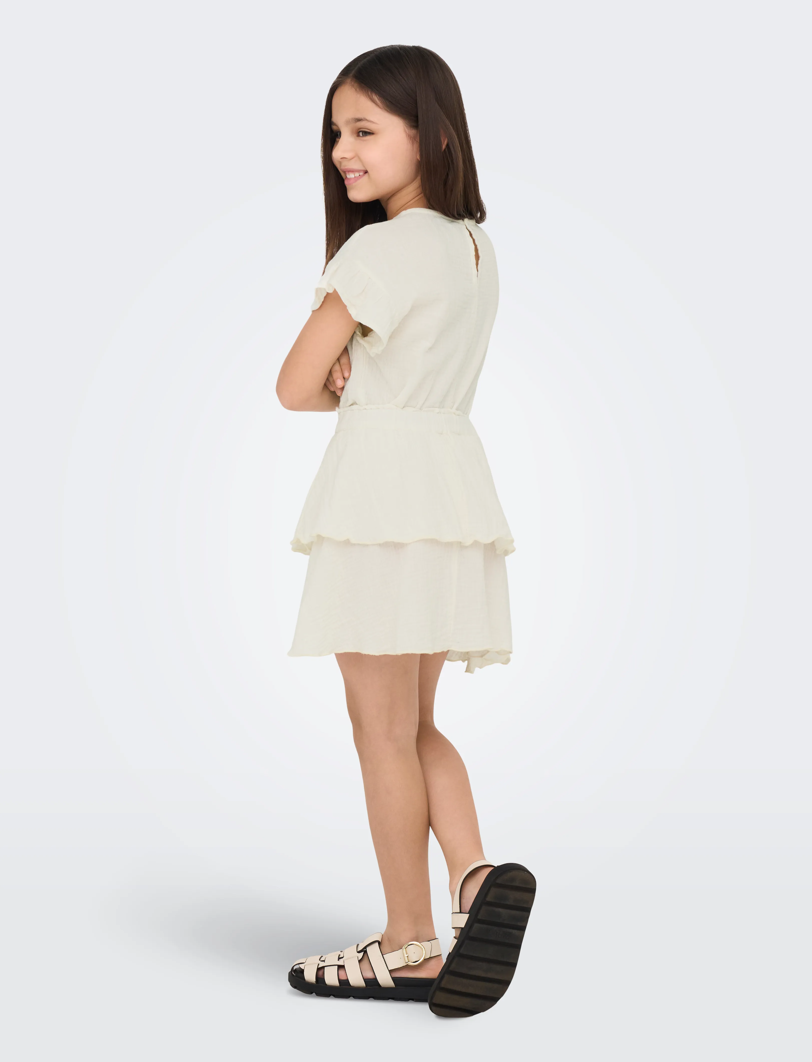 Kids Only - KOGTHYRA LIFE LAYERED SKIRT WVN - korte nederdele - tofu - 3