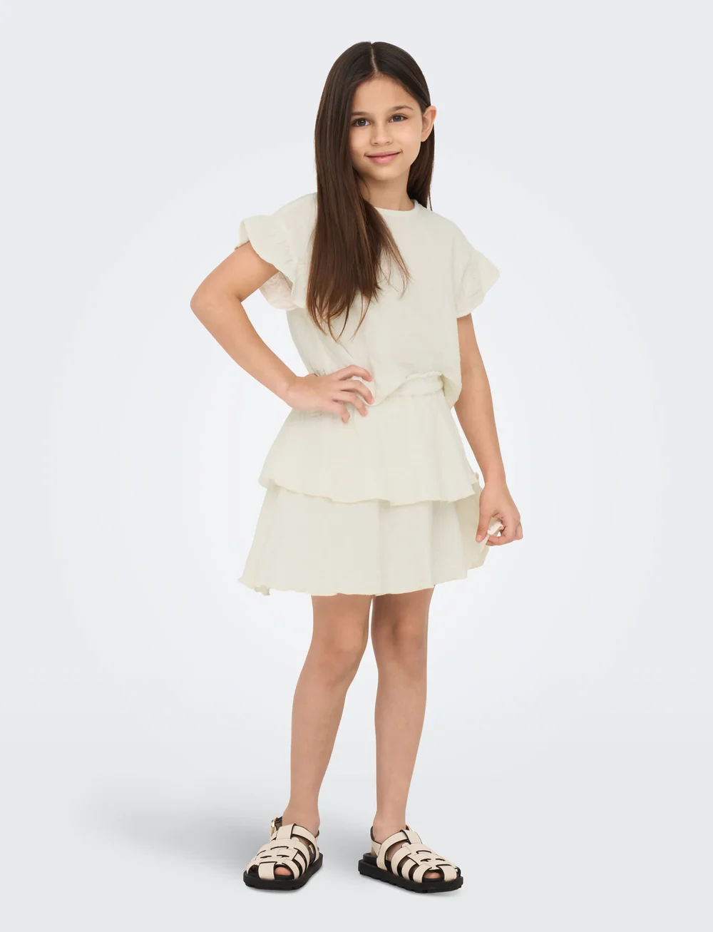 Kids Only - KOGTHYRA LIFE LAYERED SKIRT WVN - korte nederdele - tofu - 5