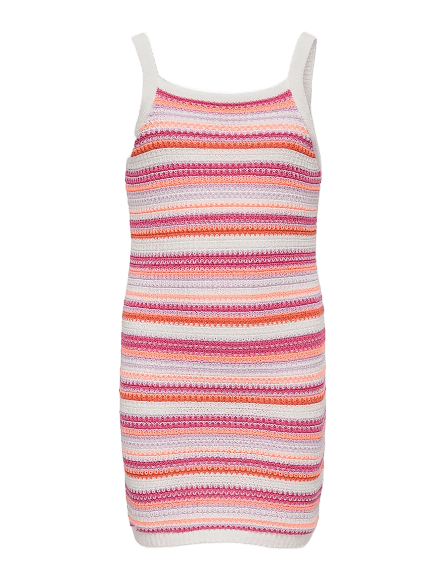 Kids Only - KOGBELLI LIFE SL STRIPE DRESS KNT - Ärmellose freizeitkleider - cloud dancer - 0