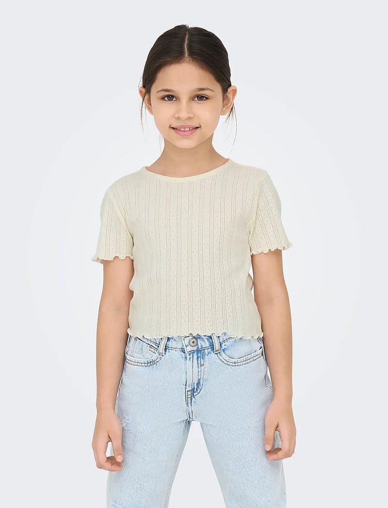 Kids Only - KOGCARLOTTA LIFE S/S TOP JRS NOOS - kurzärmelige - cloud dancer - 5