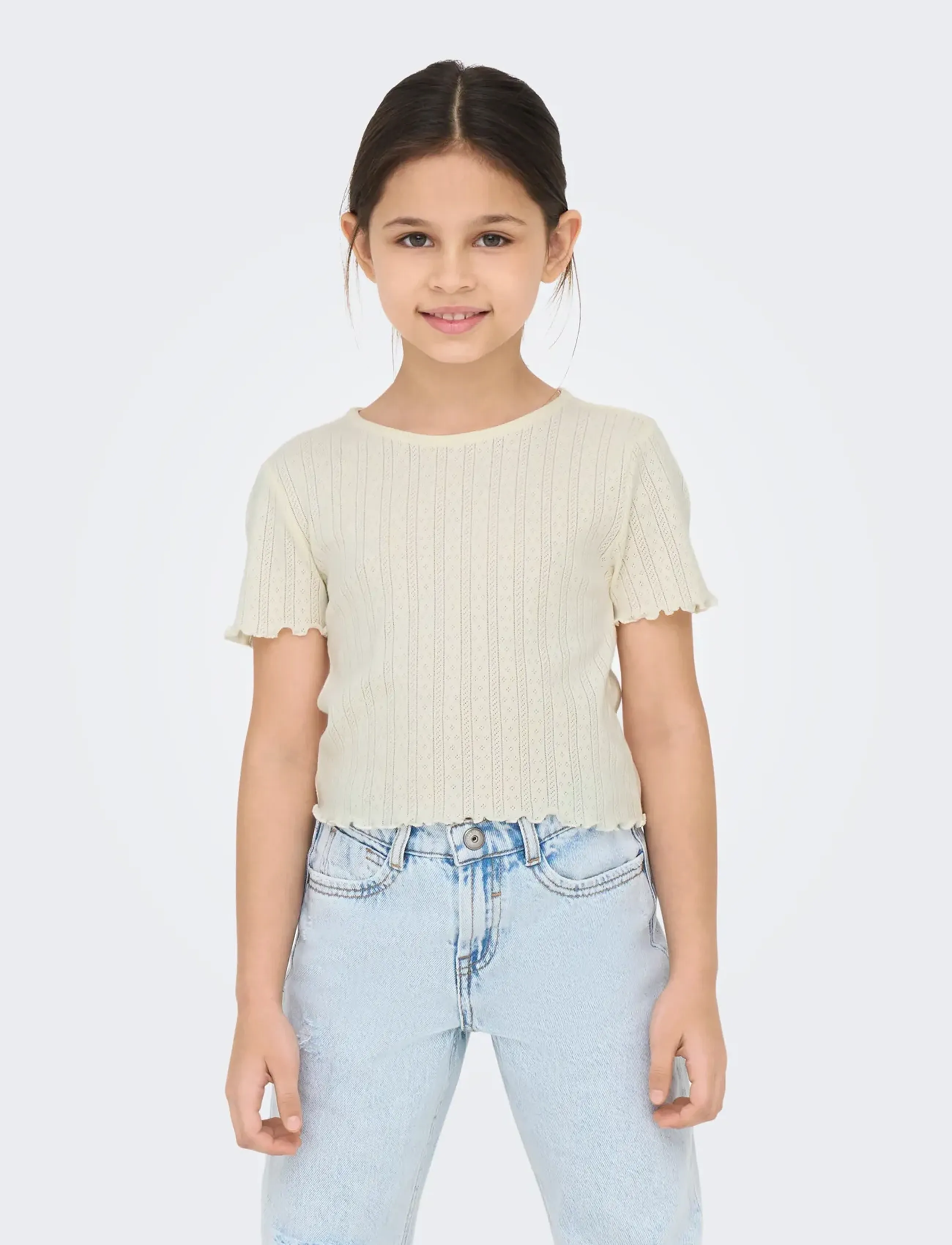 Kids Only - KOGCARLOTTA LIFE S/S TOP JRS NOOS - marškinėliai trumpomis rankovėmis - cloud dancer - 5