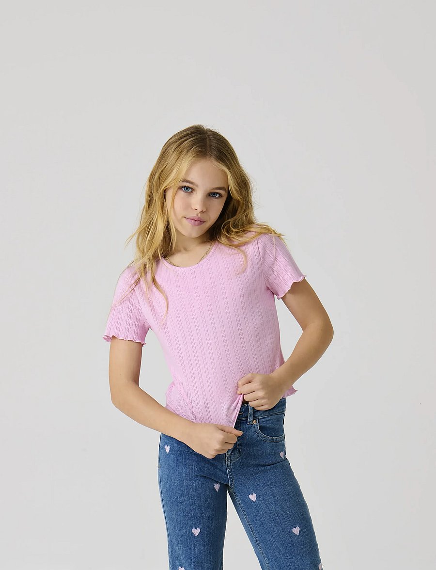 Kids Only - KOGCARLOTTA LIFE S/S TOP JRS NOOS - kortærmede t-shirts - roseate spoonbill - 0