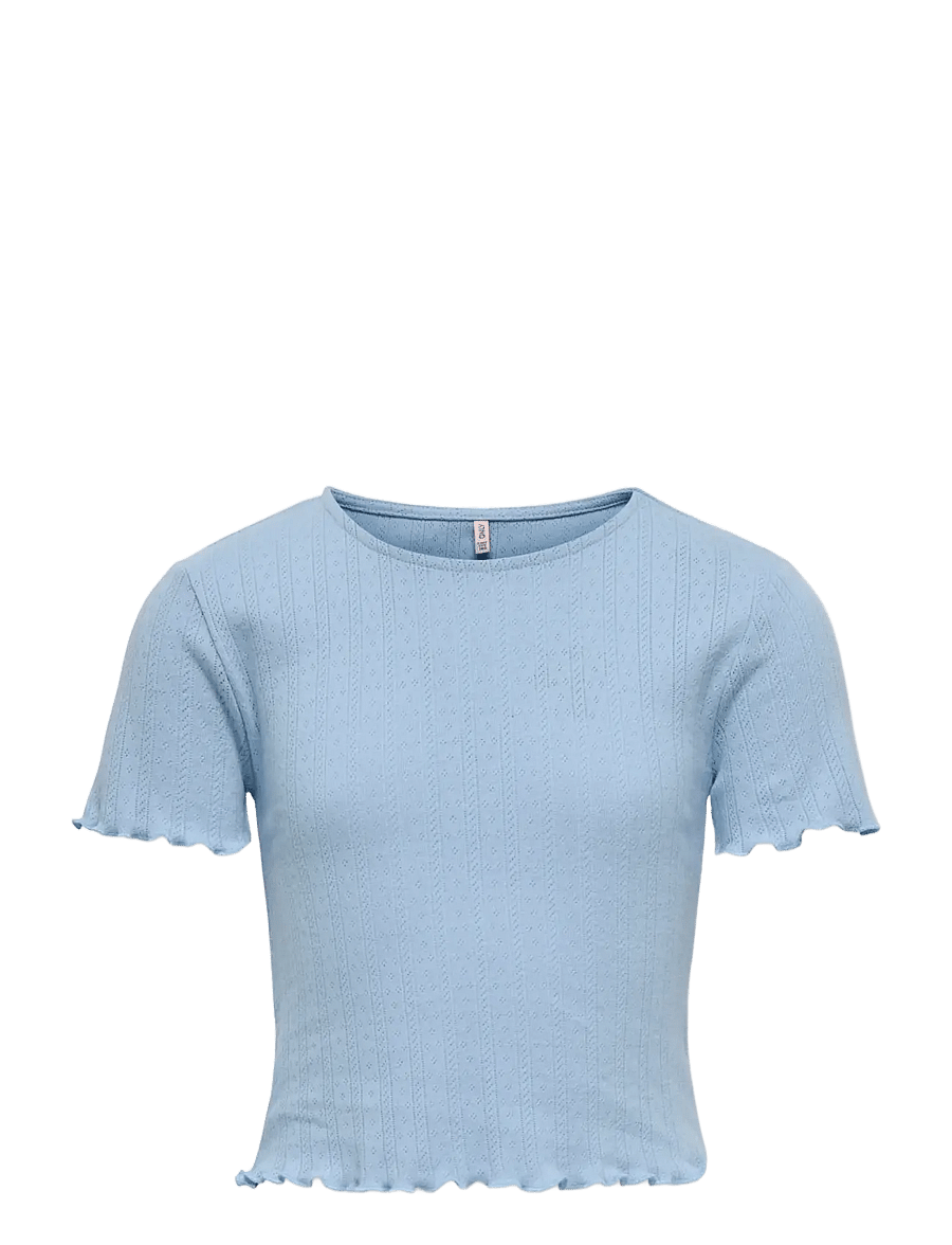 Kids Only - KOGCARLOTTA LIFE S/S TOP JRS NOOS - kortærmede t-shirts - soft chambray - 1