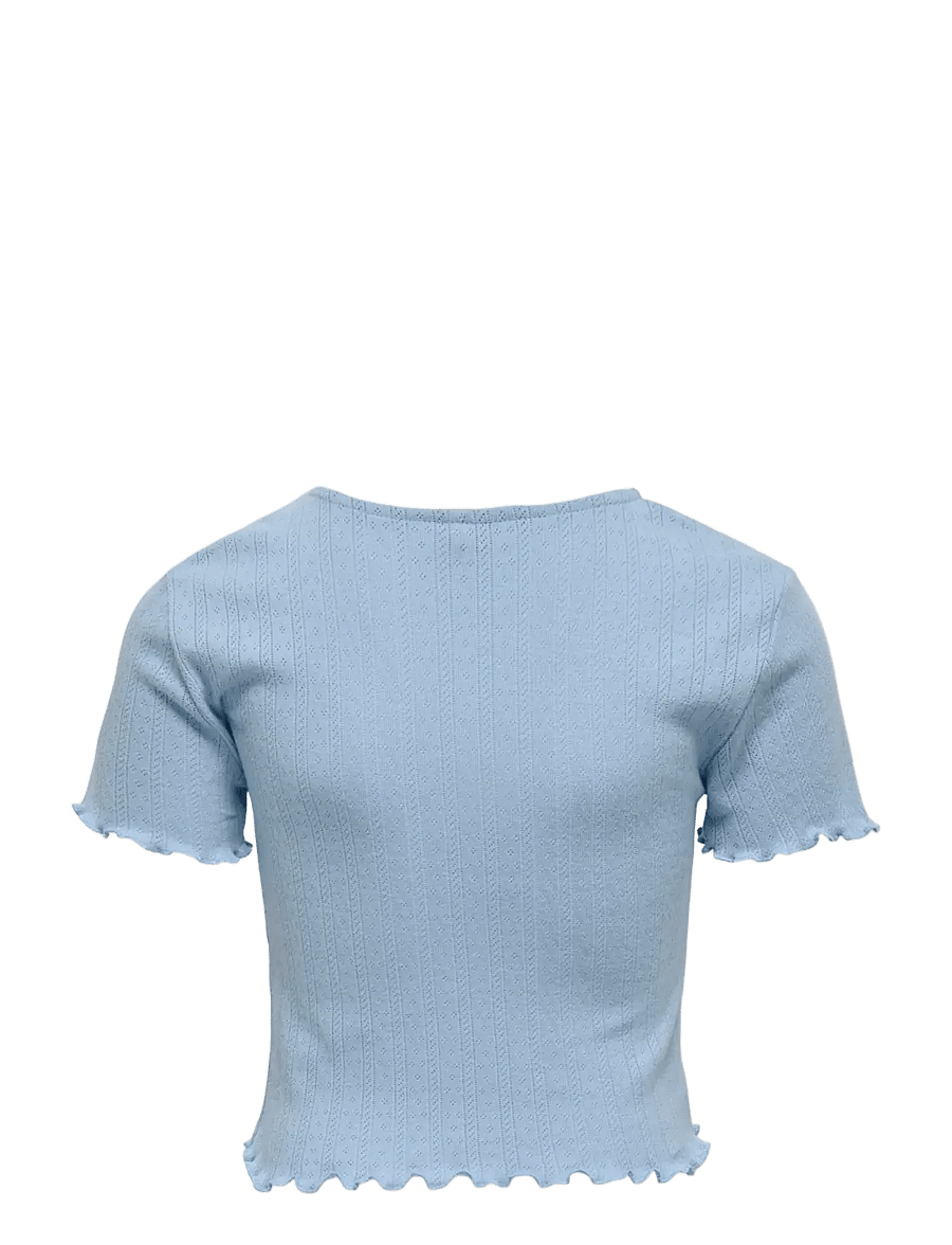 Kids Only - KOGCARLOTTA LIFE S/S TOP JRS NOOS - kortærmede t-shirts - soft chambray - 2
