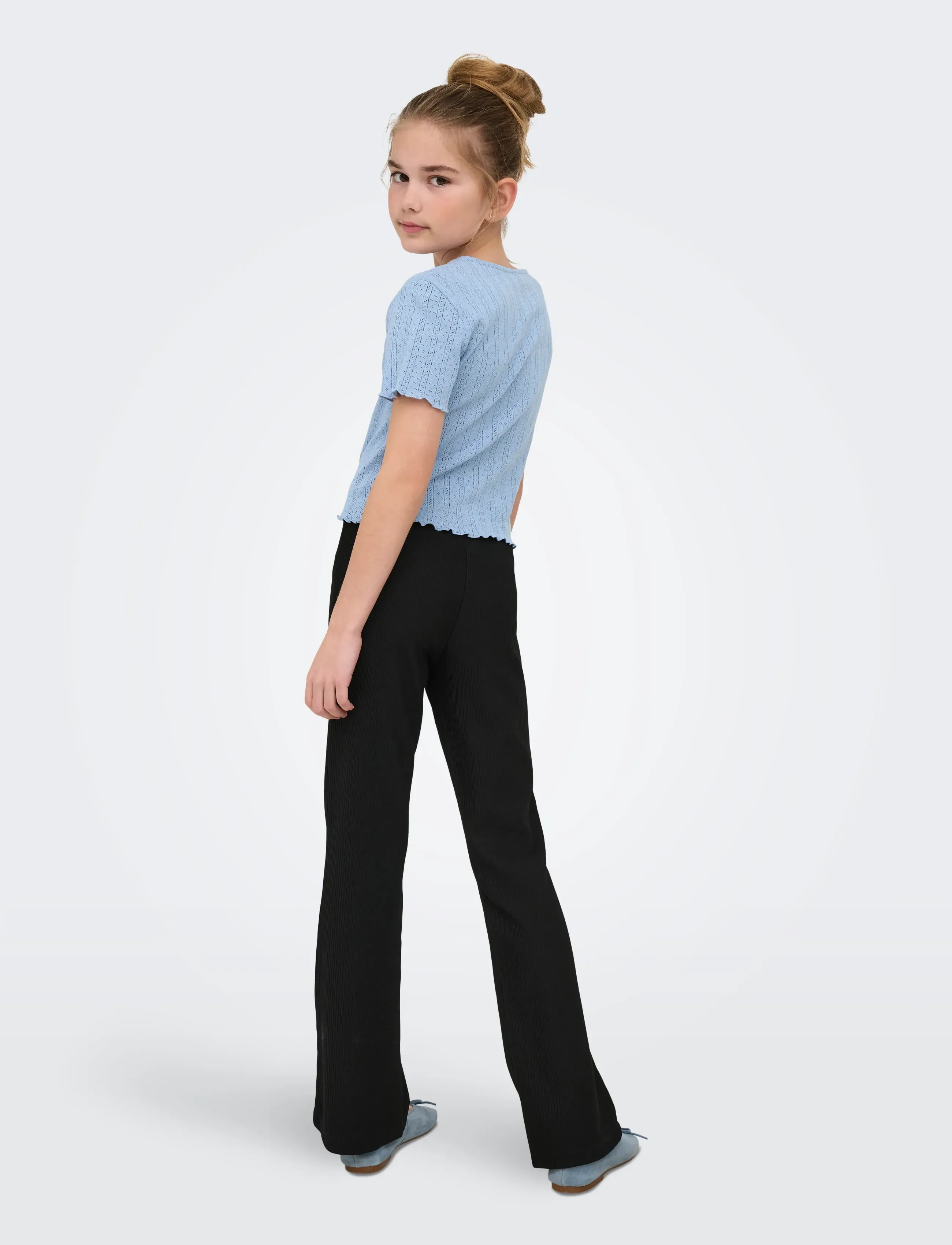 Kids Only - KOGCARLOTTA LIFE S/S TOP JRS NOOS - kortærmede t-shirts - soft chambray - 3