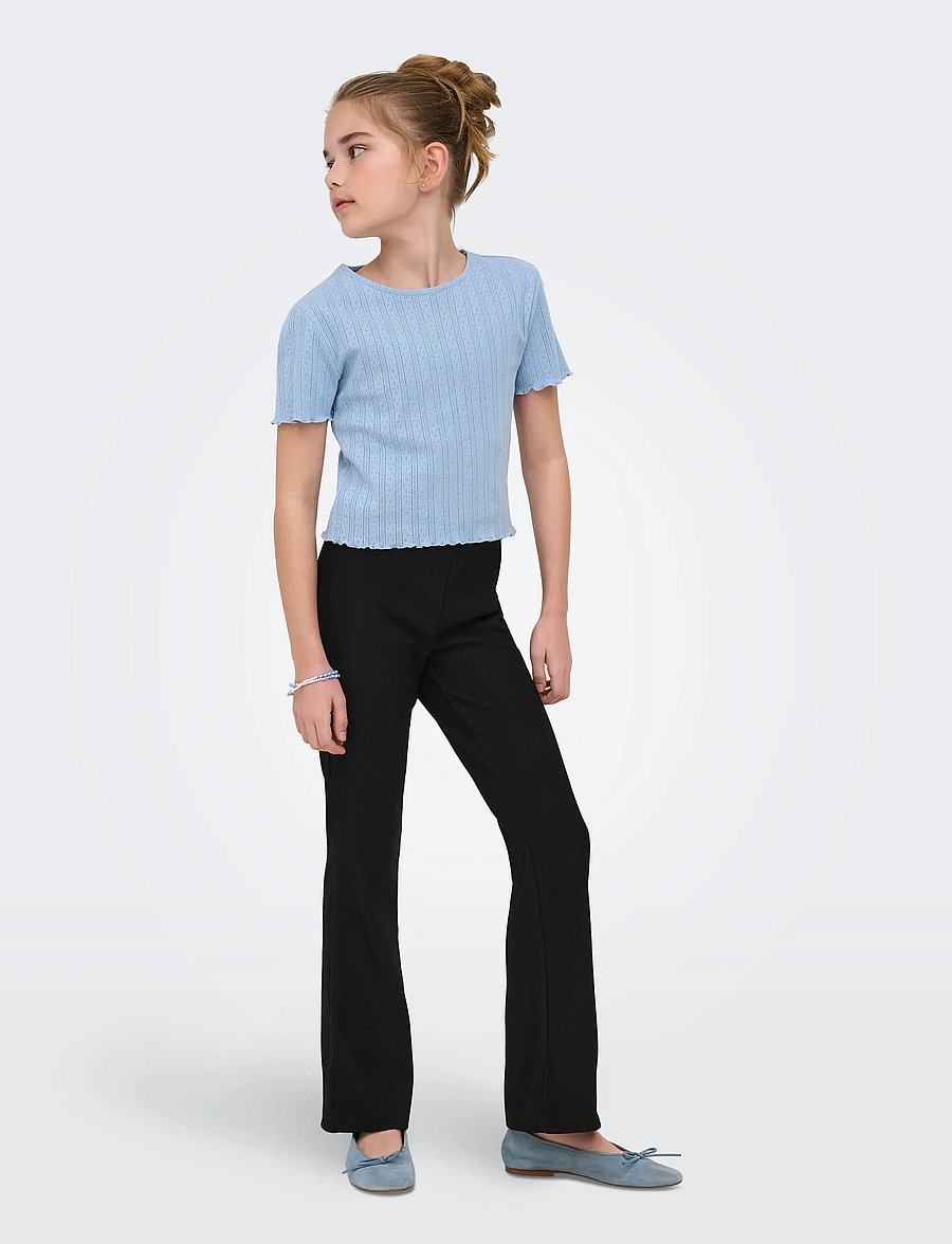 Kids Only - KOGCARLOTTA LIFE S/S TOP JRS NOOS - kortærmede t-shirts - soft chambray - 4