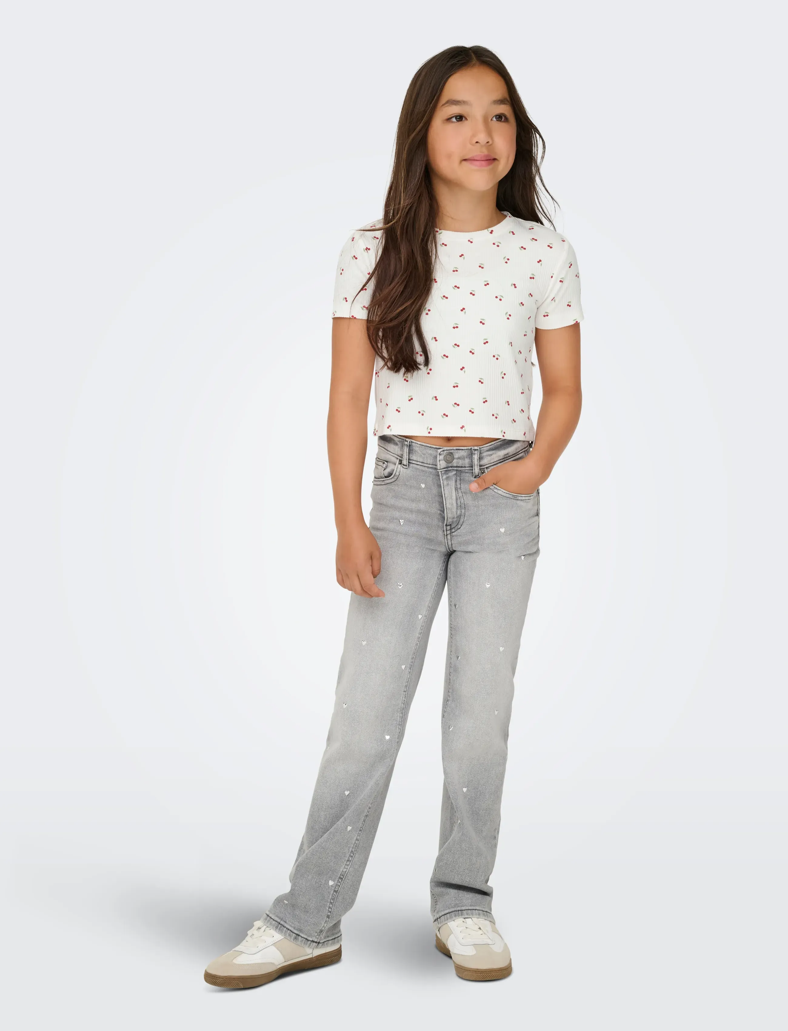 Kids Only - KOGBELLA LIFE SHORT AOP S/S TOP JRS NOOS - kurzärmelige - cloud dancer - 5