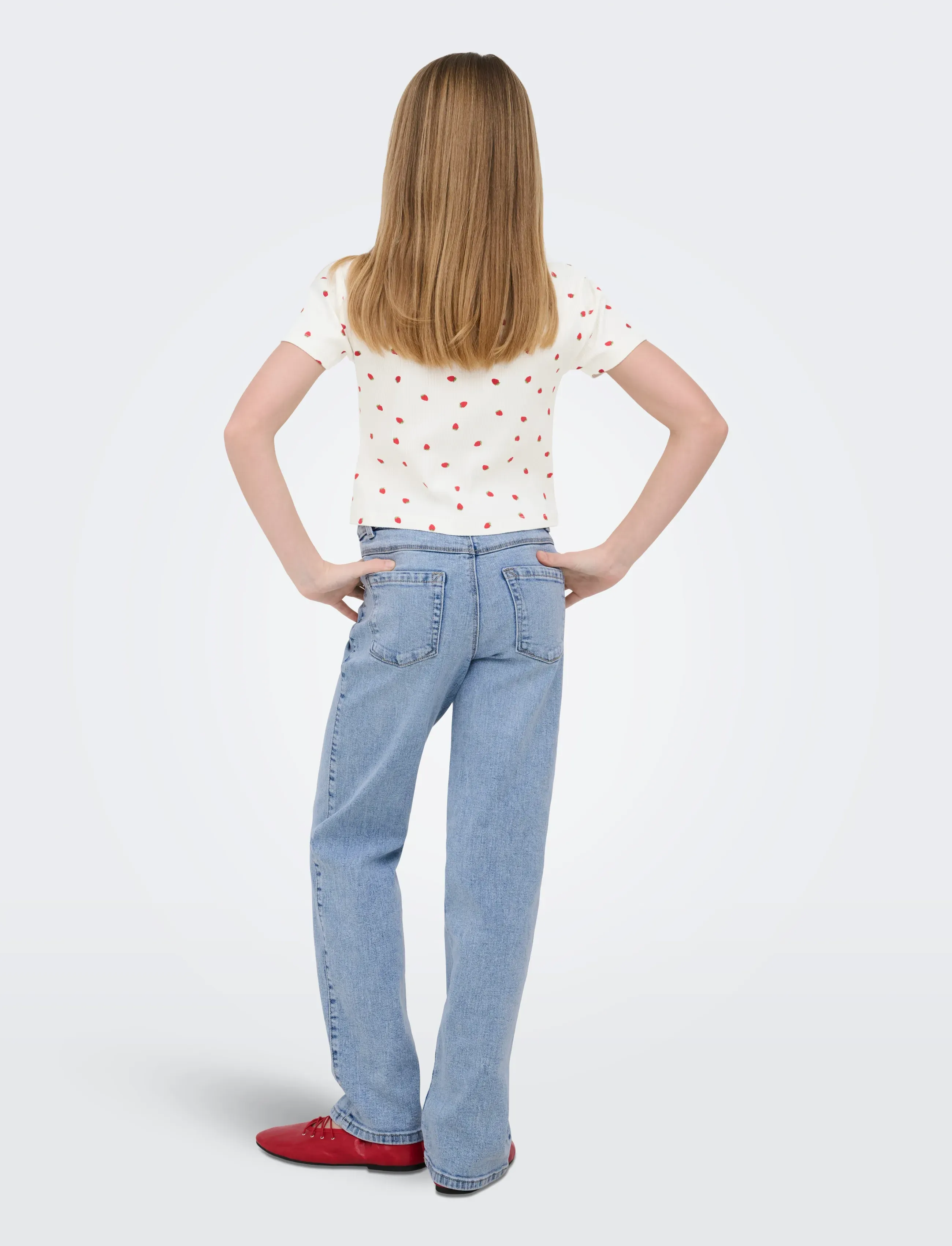Kids Only - KOGBELLA LIFE SHORT AOP S/S TOP JRS NOOS - kortærmede t-shirts - cloud dancer - 3