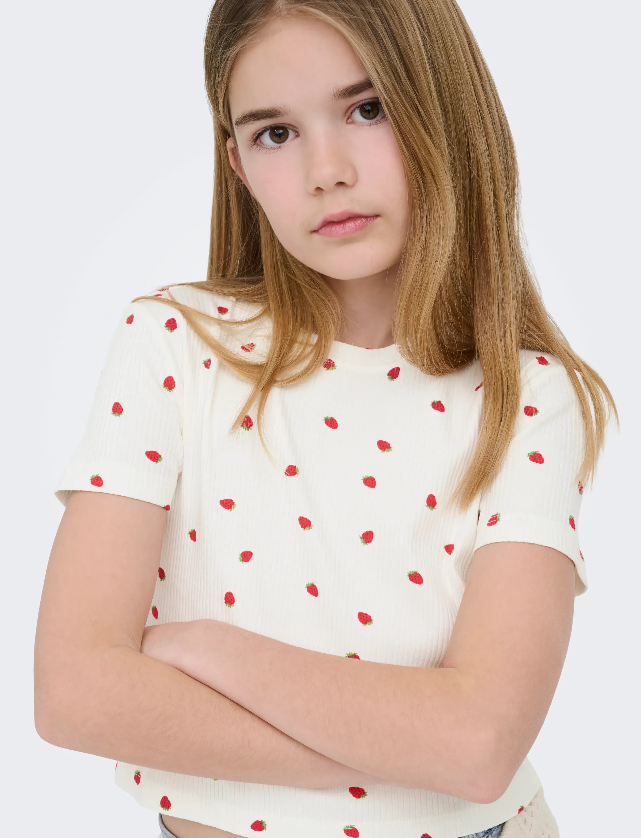Kids Only - KOGBELLA LIFE SHORT AOP S/S TOP JRS NOOS - kortærmede t-shirts - cloud dancer - 5