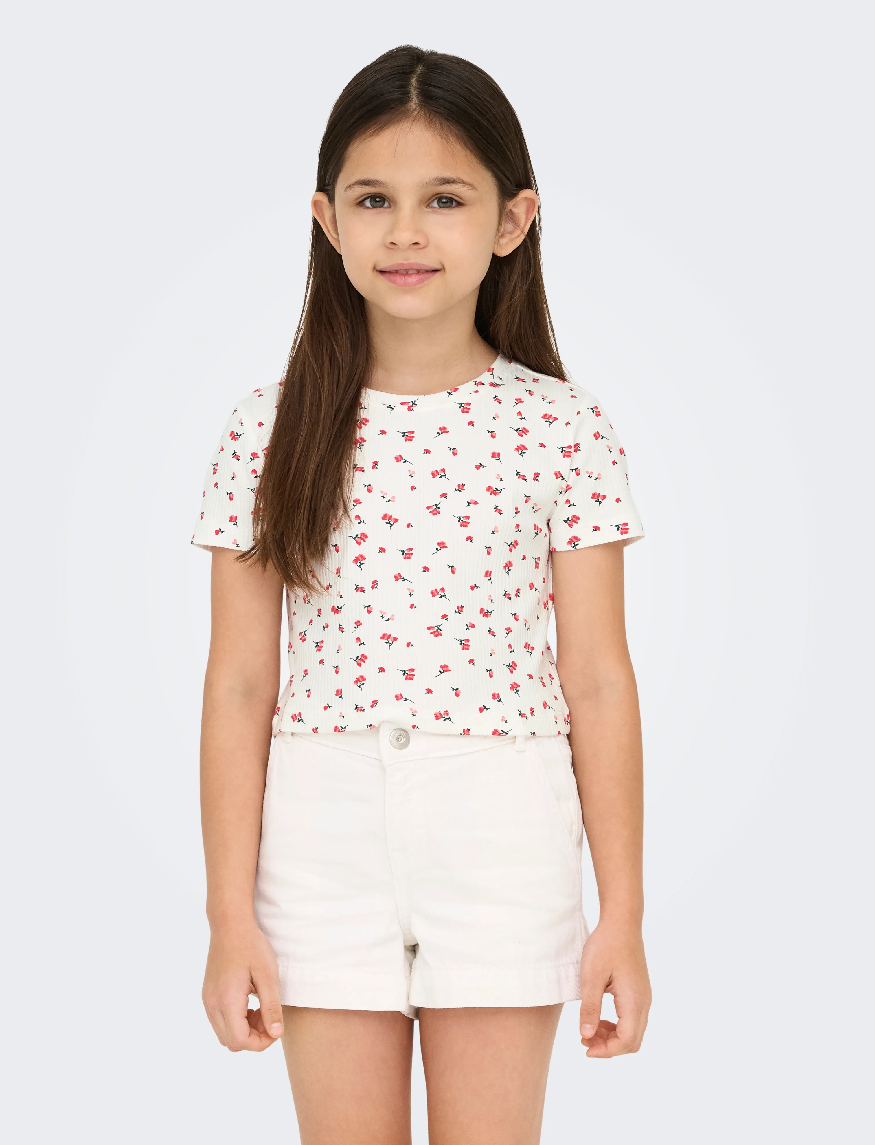 Kids Only - KOGBELLA LIFE SHORT AOP S/S TOP JRS NOOS - kurzärmelige - high risk red - 3