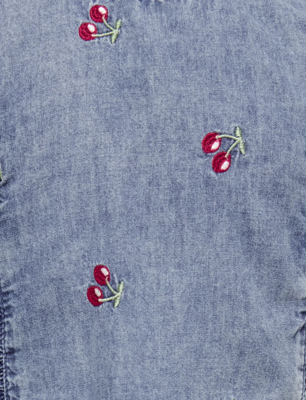 Kids Only - KMGDANDY FRILL CHERRY TOP DNM - blusen & tuniken - medium blue denim - 3