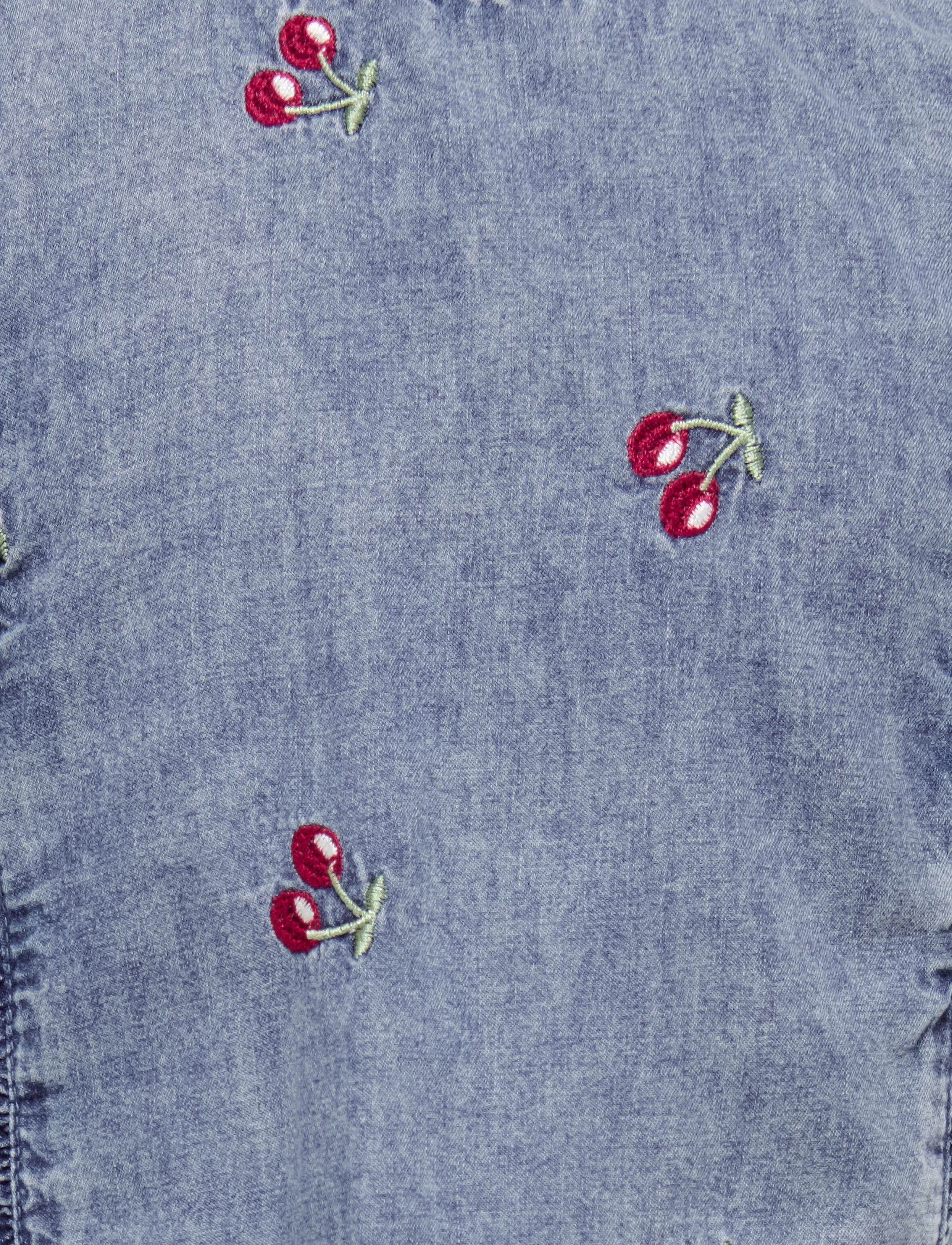 Kids Only - KMGDANDY FRILL CHERRY TOP DNM - medium blue denim - 3