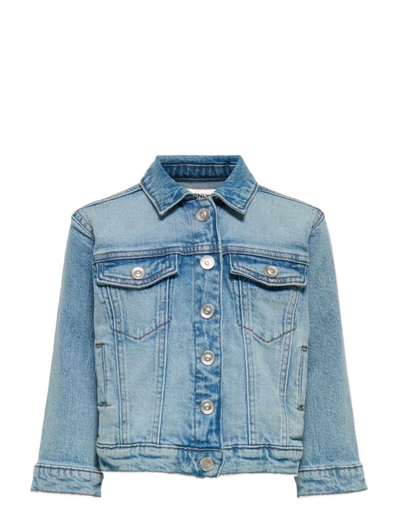 Kids Only KMGSMILLA FLOWER JACKET DNM AZG - Teksa ja velvet - LIGHT BLUE DENIM / blue