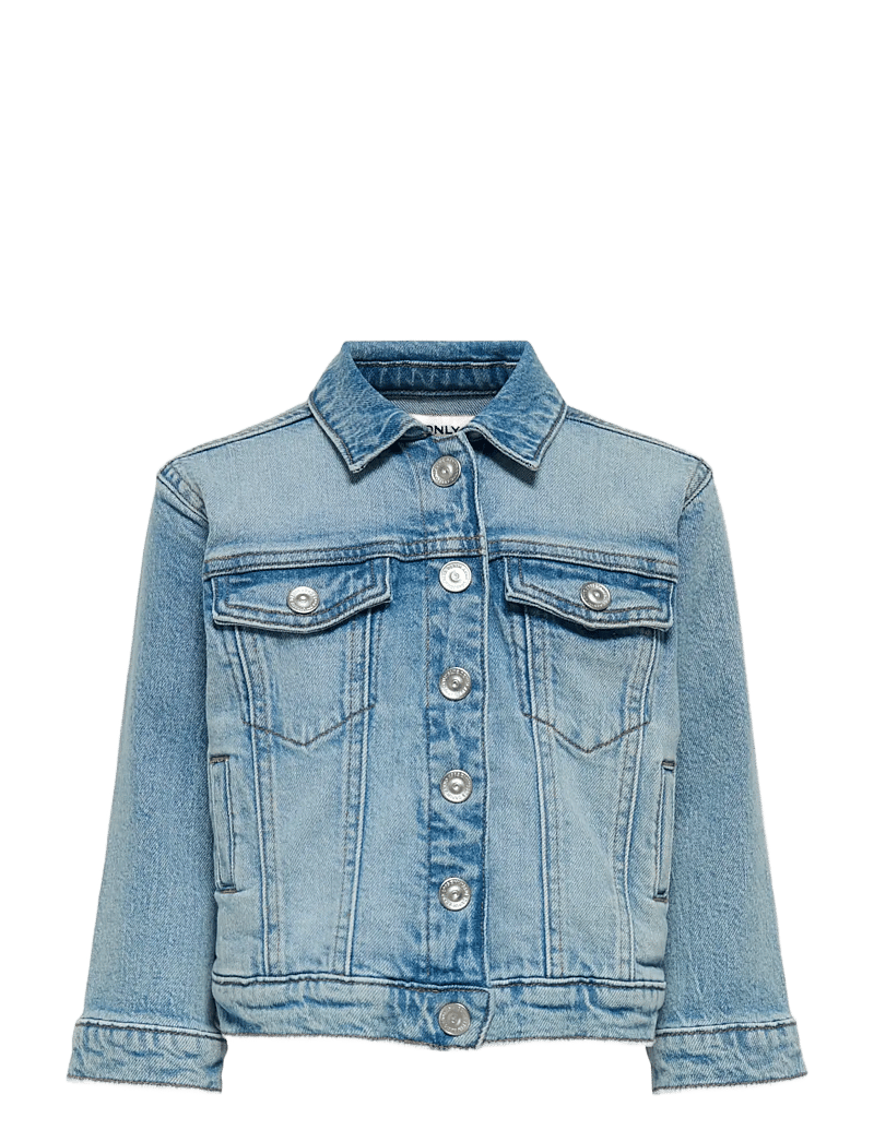 Kids Only - KMGSMILLA FLOWER JACKET DNM AZG - denimjakker - light blue denim - 1