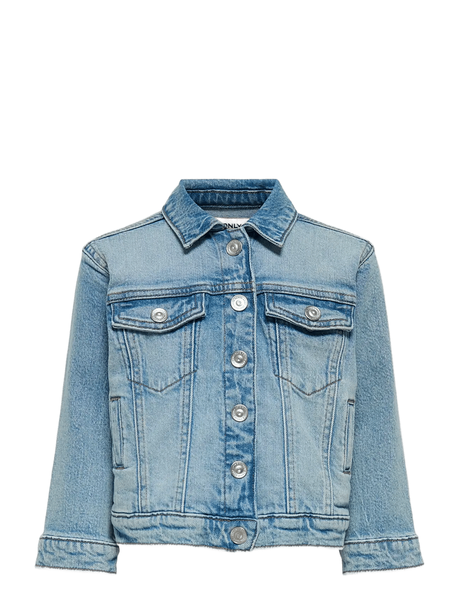 Kids Only - KMGSMILLA FLOWER JACKET DNM AZG - jeansjacken - light blue denim - 1