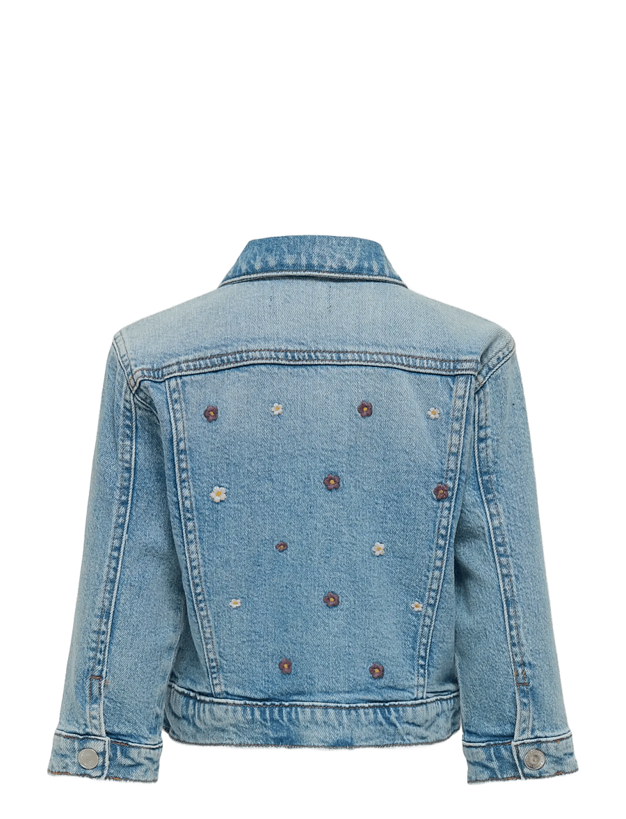 Kids Only - KMGSMILLA FLOWER JACKET DNM AZG - jeansjacken - light blue denim - 2