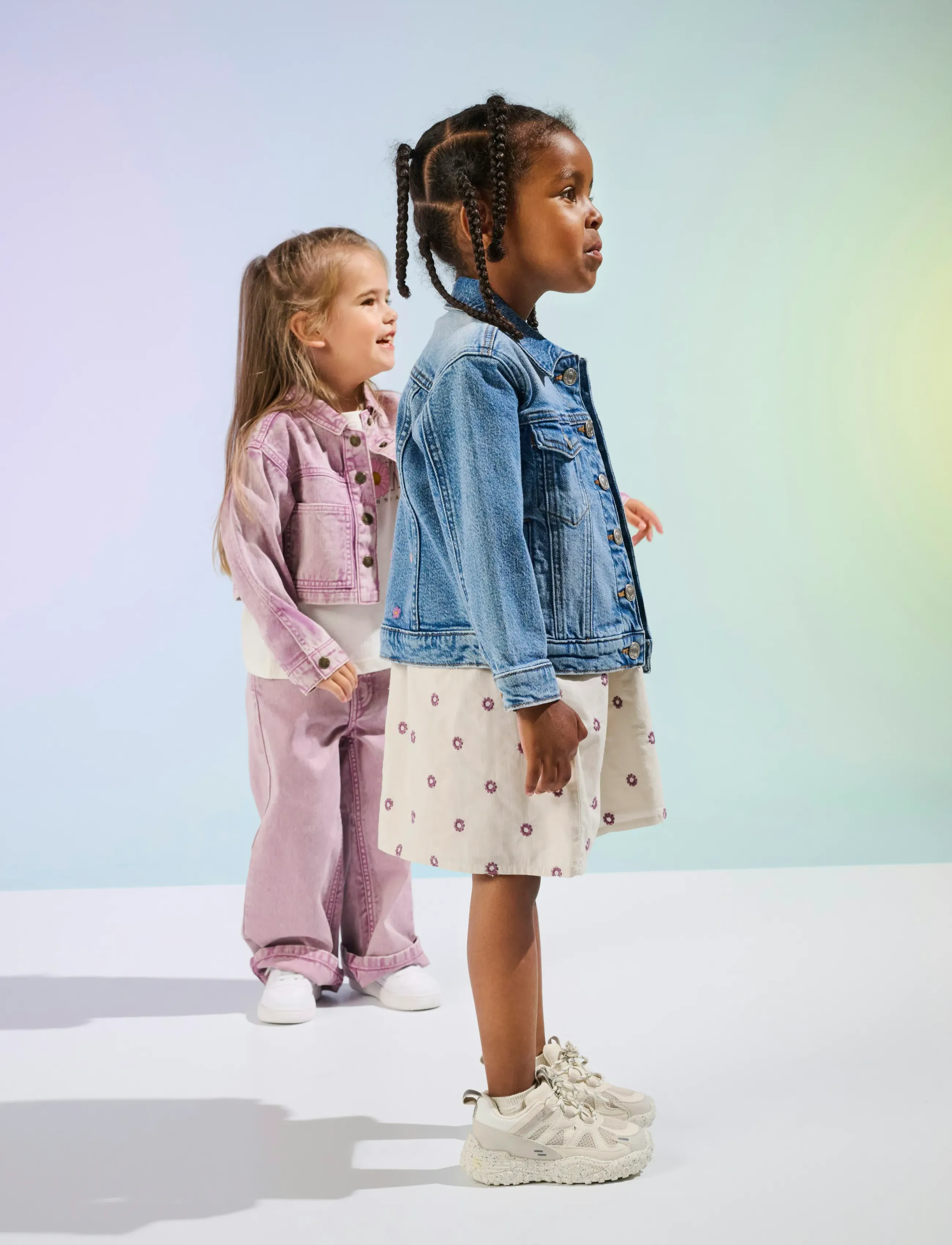 Kids Only Kmgsmilla Flower Jacket Dnm Azg, Denimjakke, Blå, Str: 92