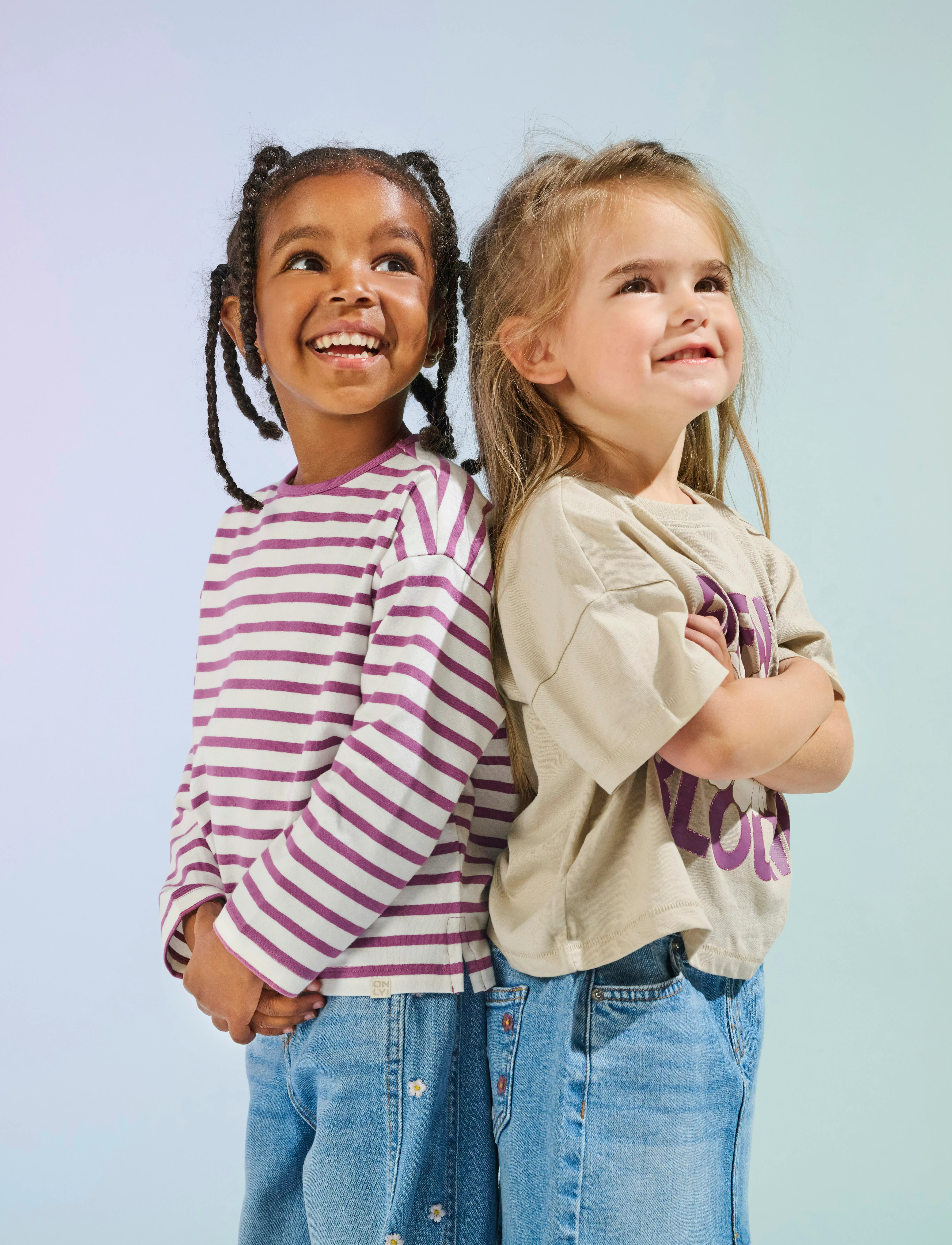 Kids Only KMGSMILLA FLOWER SKIRT DNM AZG - Klänningar & Kjolar - LIGHT BLUE DENIM / blue